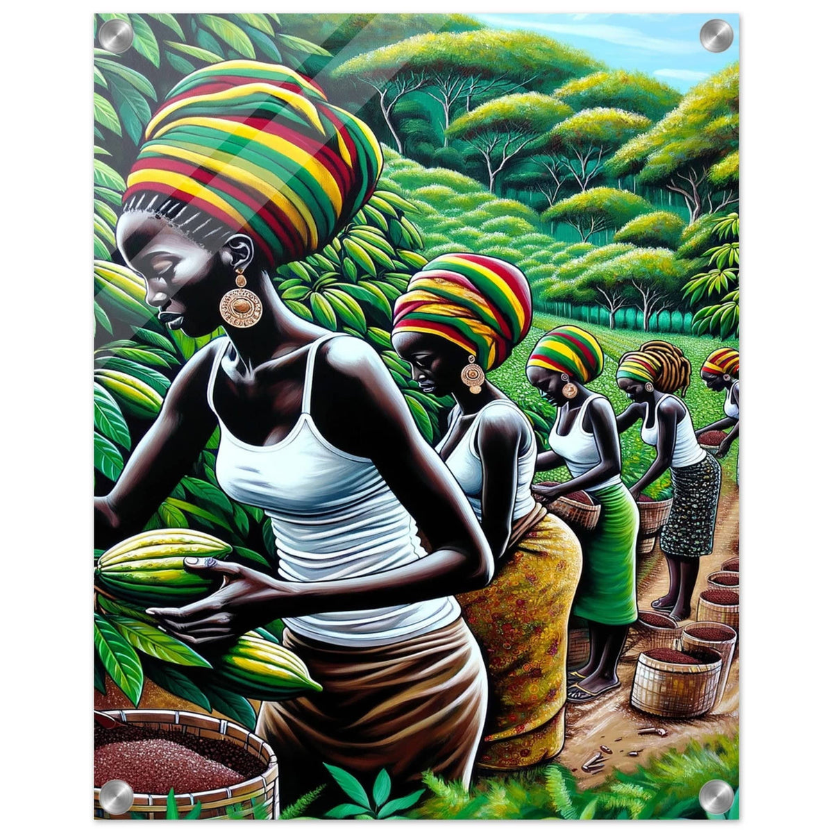 My Store Print Material 40x50 cm / 16x20″ Cocoa Farming Sisters One Acrylic Print