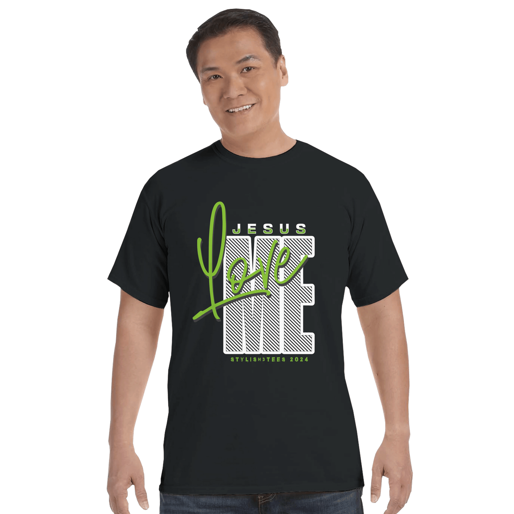 My Store Print Material Jesus Love Me. Unisex Heavyweight Crewneck T-Shirt | Comfort Colors C1717 White