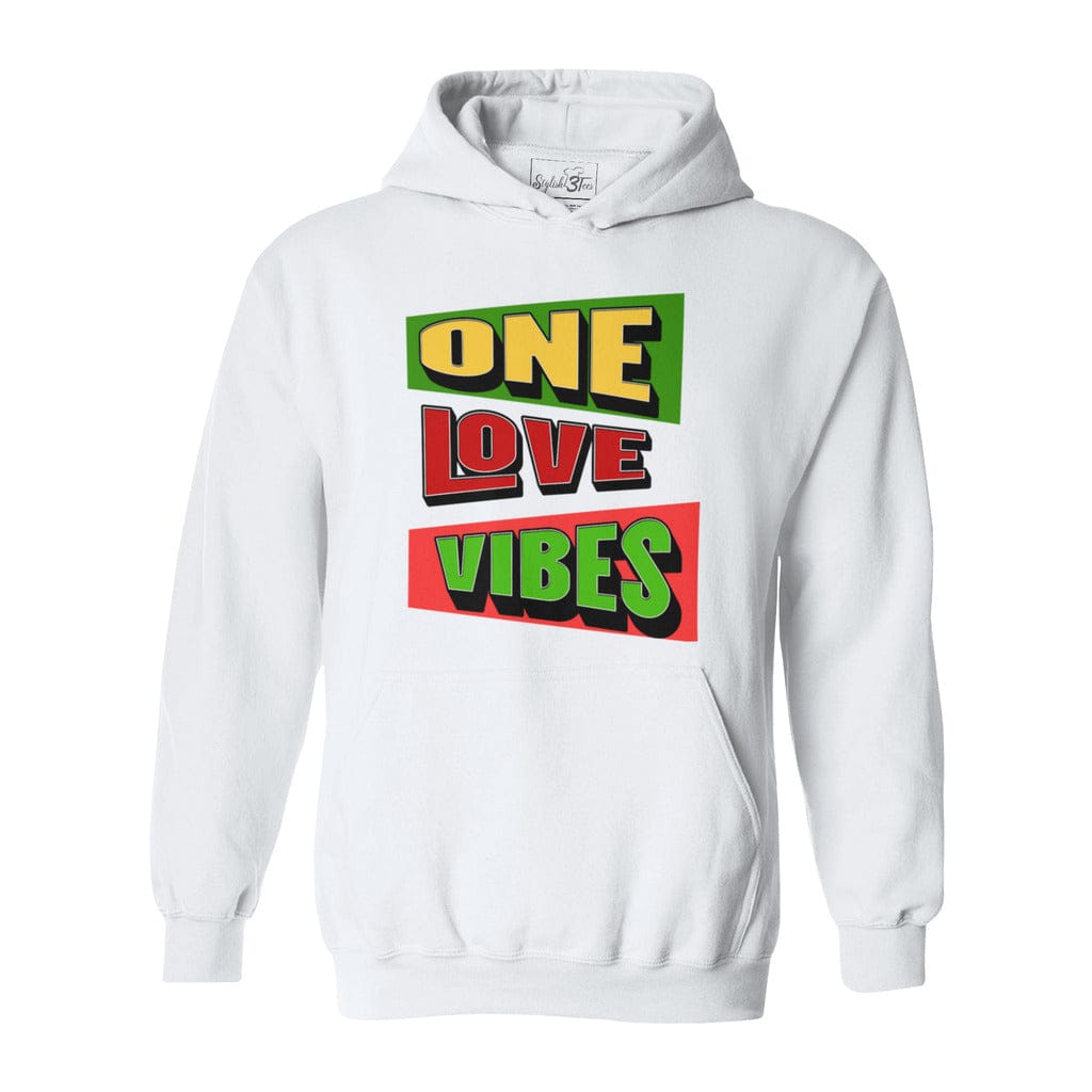 Awkward Styles S / White One Love Vibes Jamaica-Unisex Heavy Blend Hooded Sweatshirt
