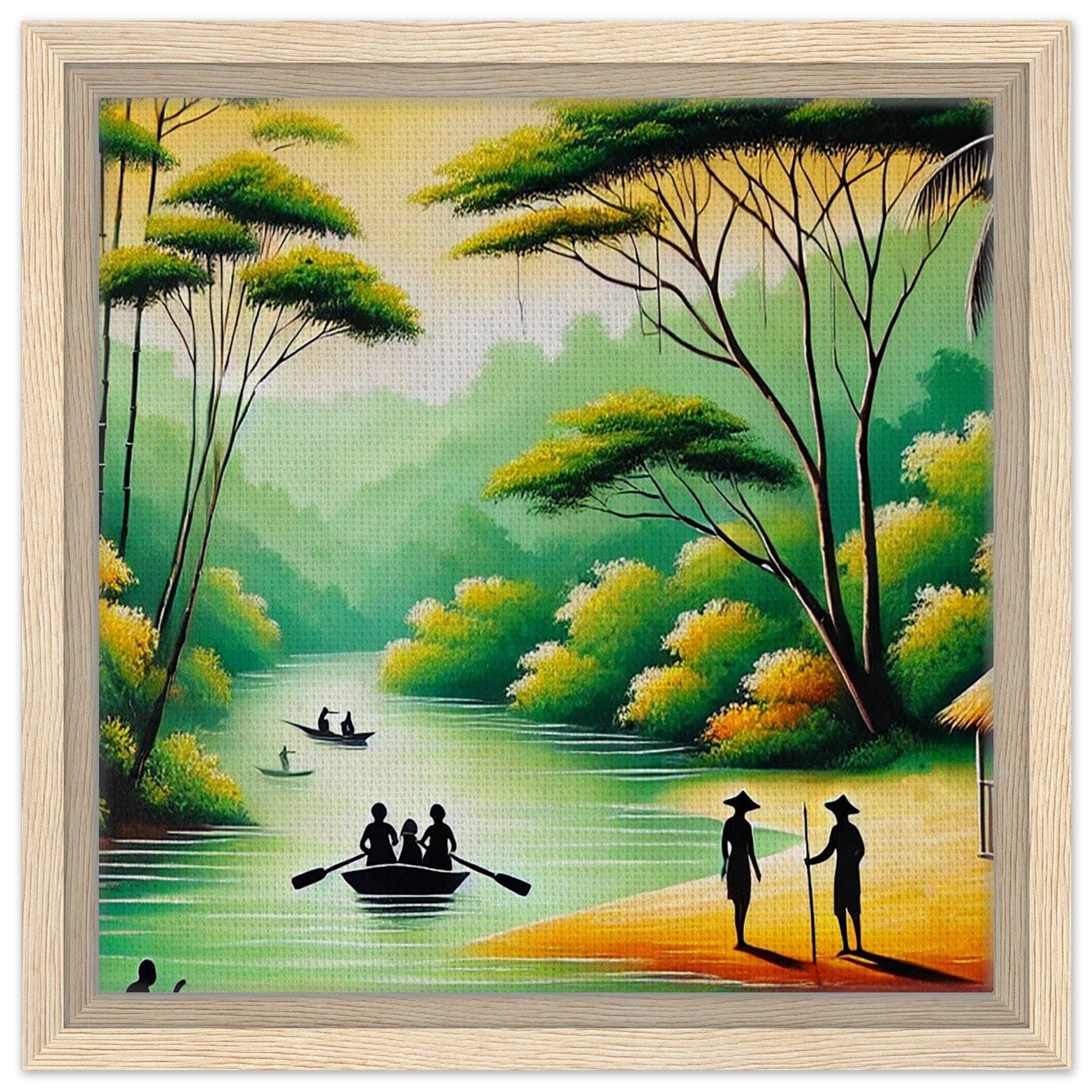 My Store Print Material 30x30 cm / 12x12″ / Wood frame Island Boat Ride One Framed Canvas
