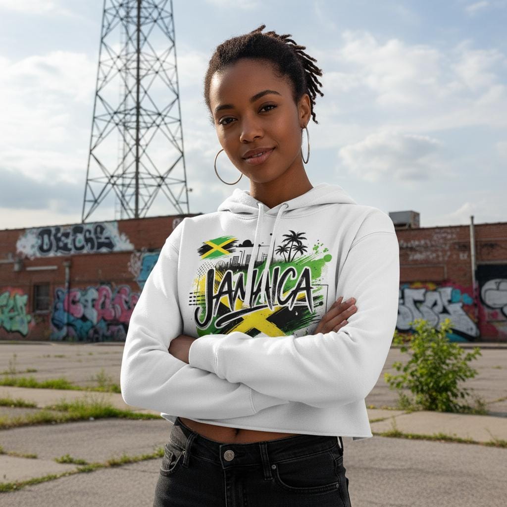 Gelato Crop Top Hoodie Jamaica Urban Wear Women's Cropped Hoodie | Bella + Canvas 7502