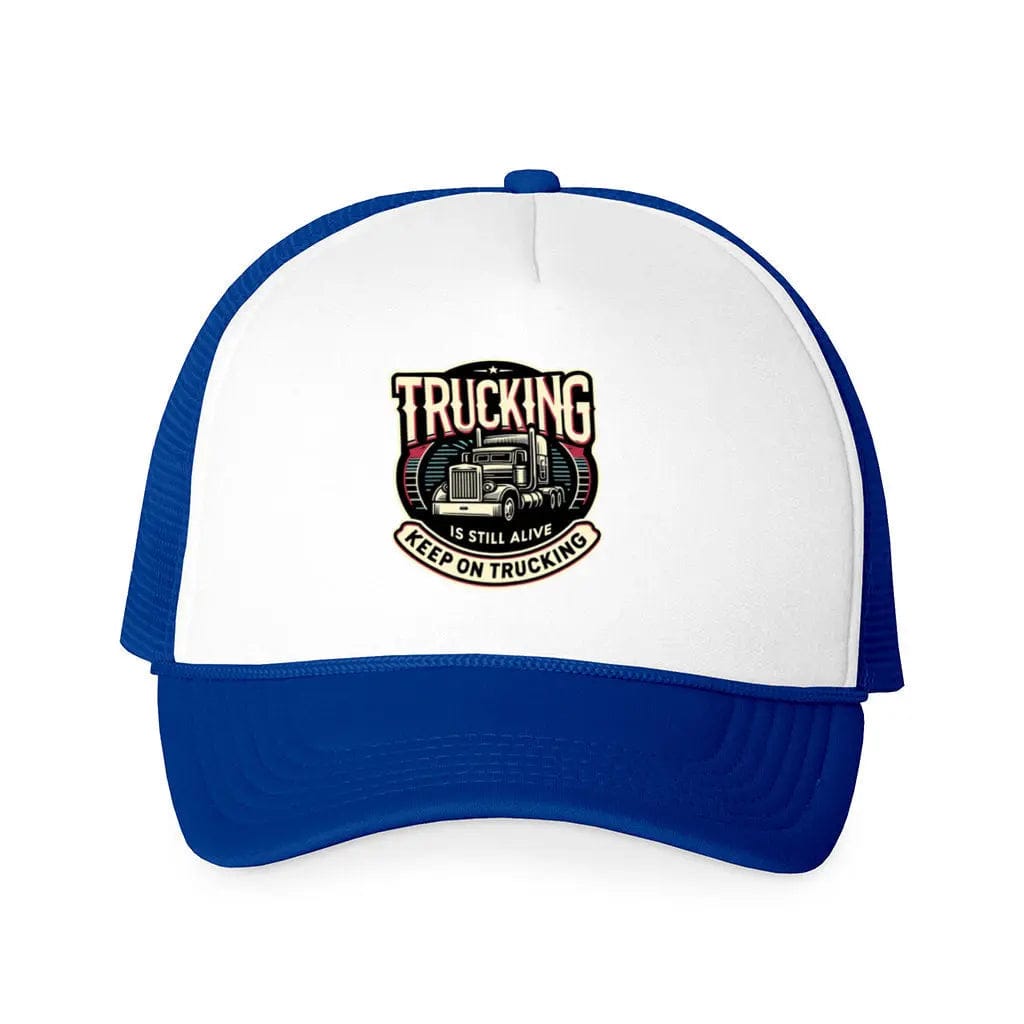 Awkward Styles One Size / White-Royal Truckers Keep Trucking Foam Trucker Cap
