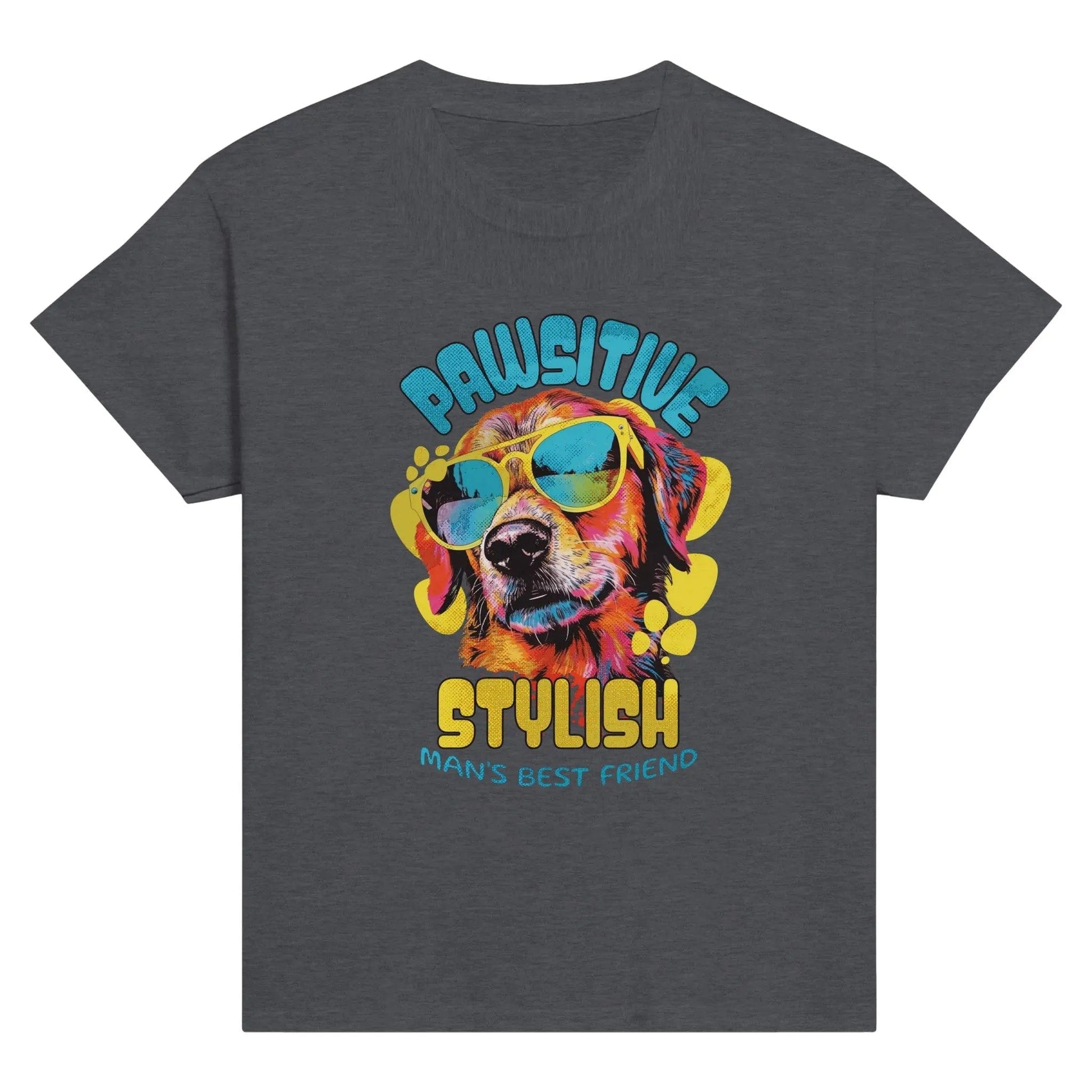 Stylish3Tees.com T-Shirts Dark Heather / S Pawsitive Stylish  Classic Kids Crewneck T-shirt