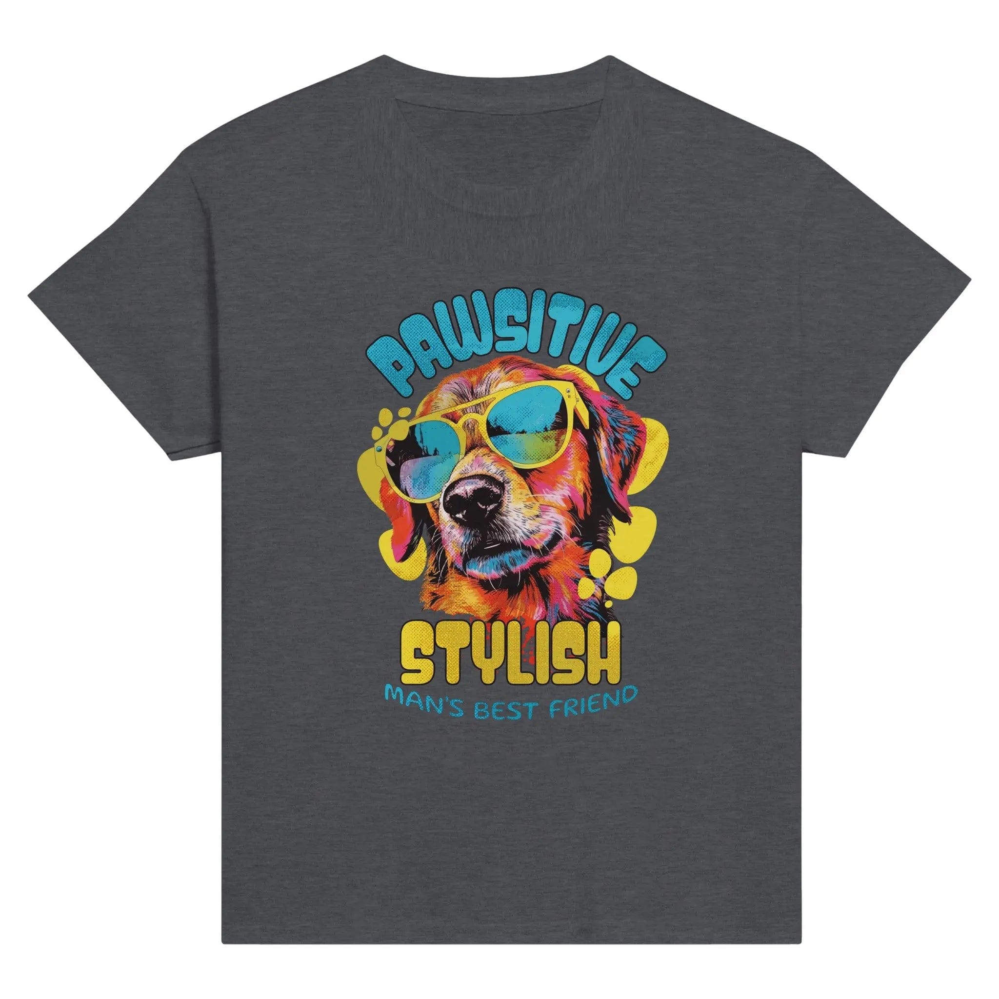 Stylish3Tees.com T-Shirts Dark Heather / S Pawsitive Stylish  Classic Kids Crewneck T-shirt
