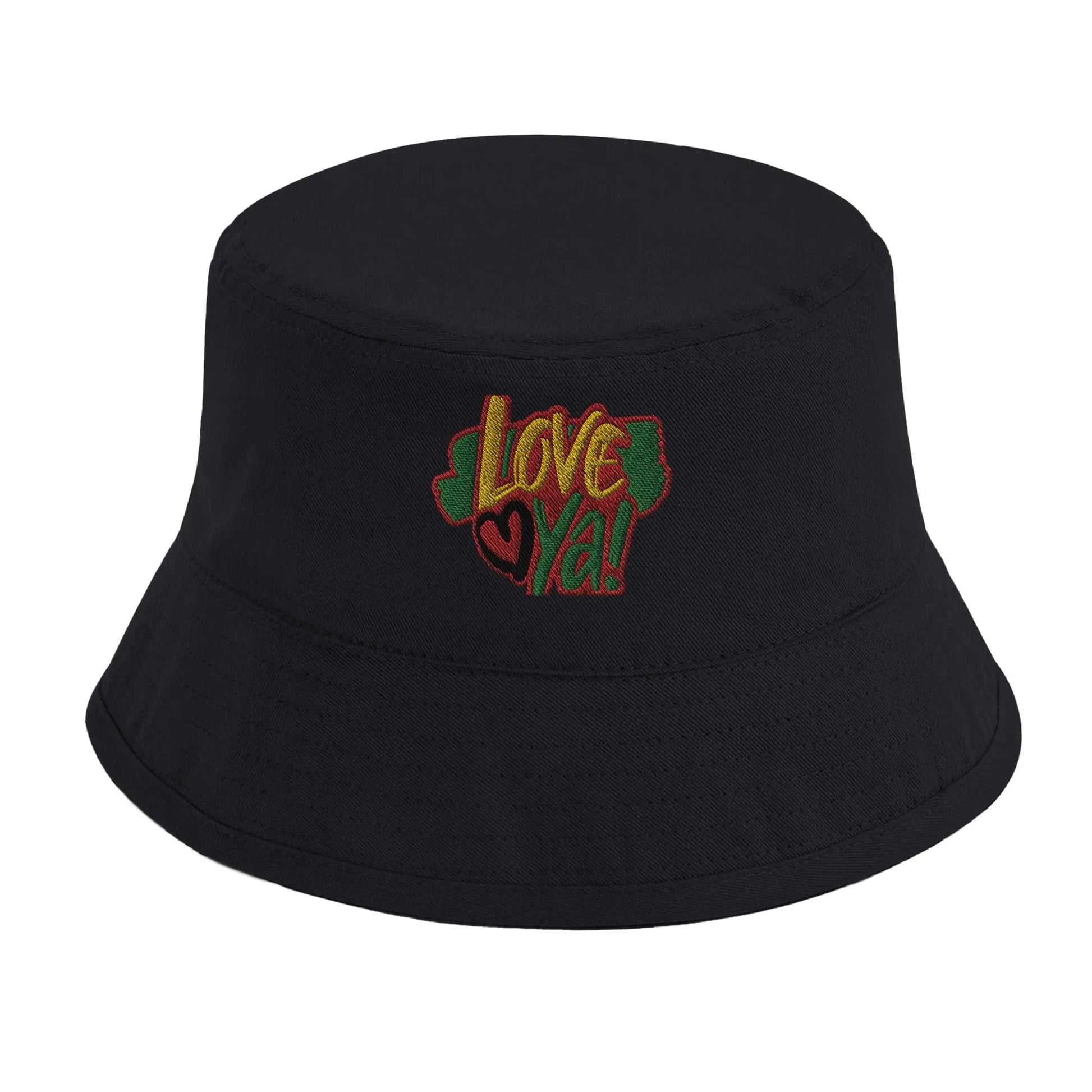 Stylish3Tees.com Print Material Black Love Ya! Organic Cotton Bucket Hat | Beechfield B90N