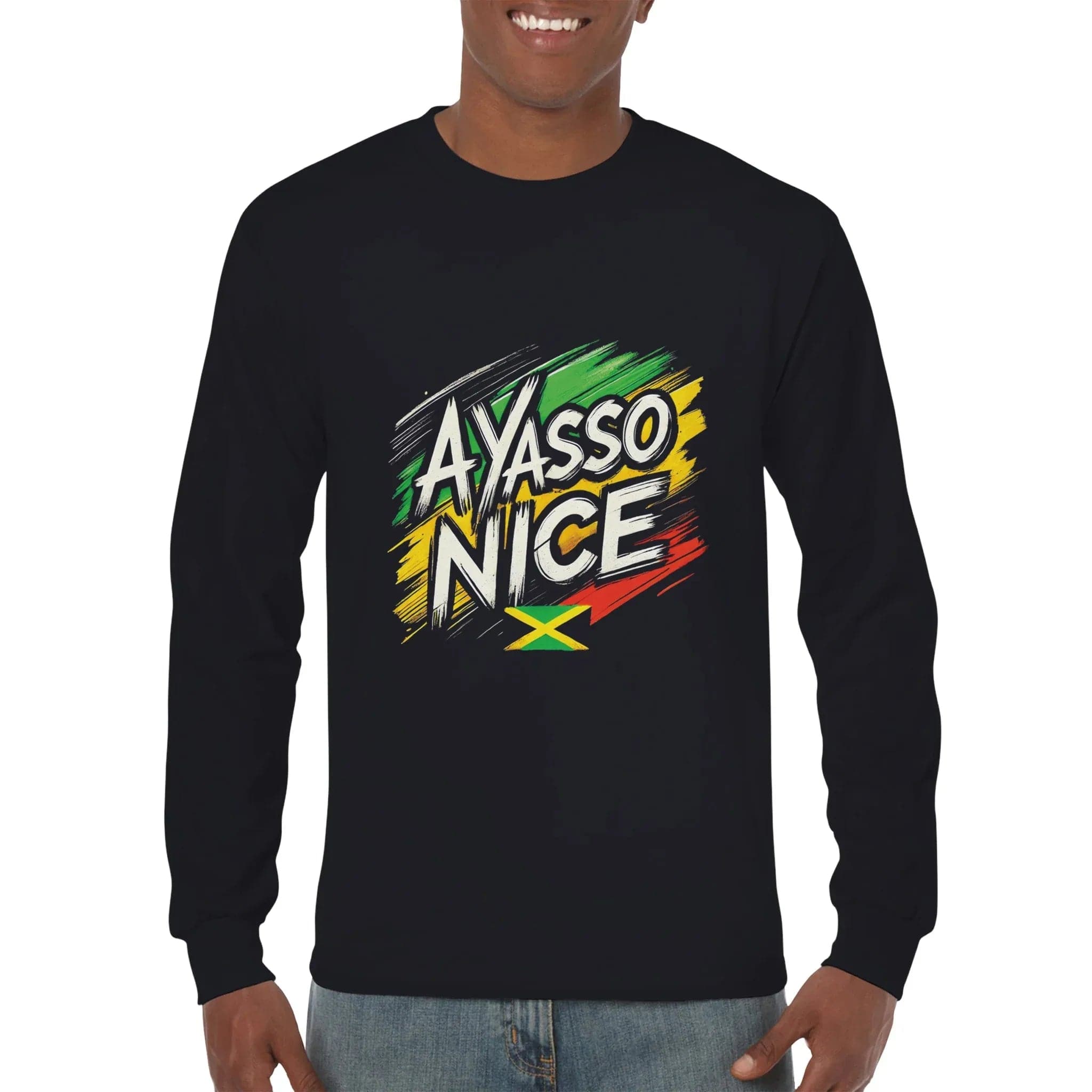 Stylish3Tees.com Print Material A Yasso Nice Jamaica Premium Unisex Long sleeve T-shirt