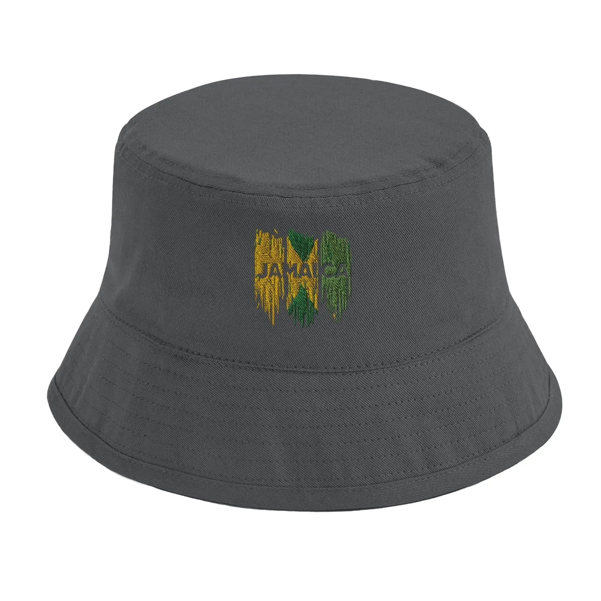 Stylish3Tees.com Print Material Graphite Grey Raw Unfiltered Jamaica Organic Cotton Bucket Hat | Beechfield B90N