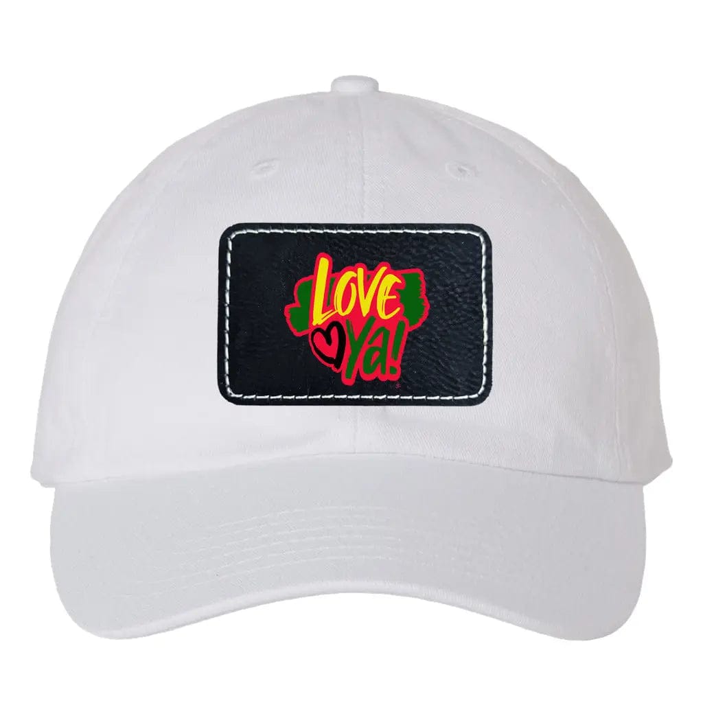 Awkward Styles Black / White Love Ya! 2 Bio-Washed Classic Dad Hat with Rectangle Leather Patch