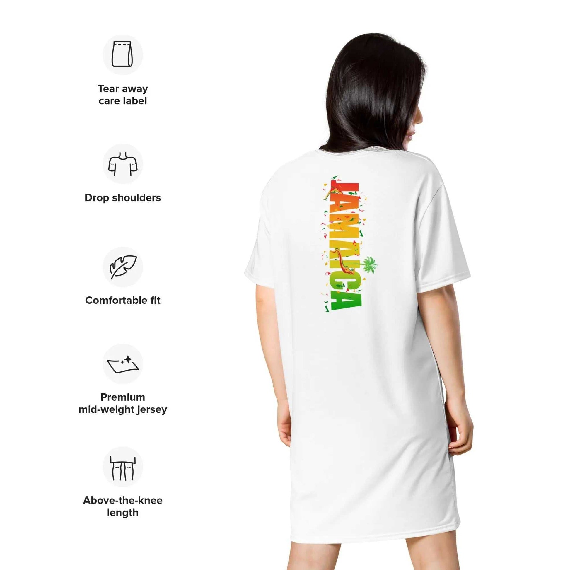 Stylish3Tees.com Jamaica Market Scene Ladies Comfort T shirt dress