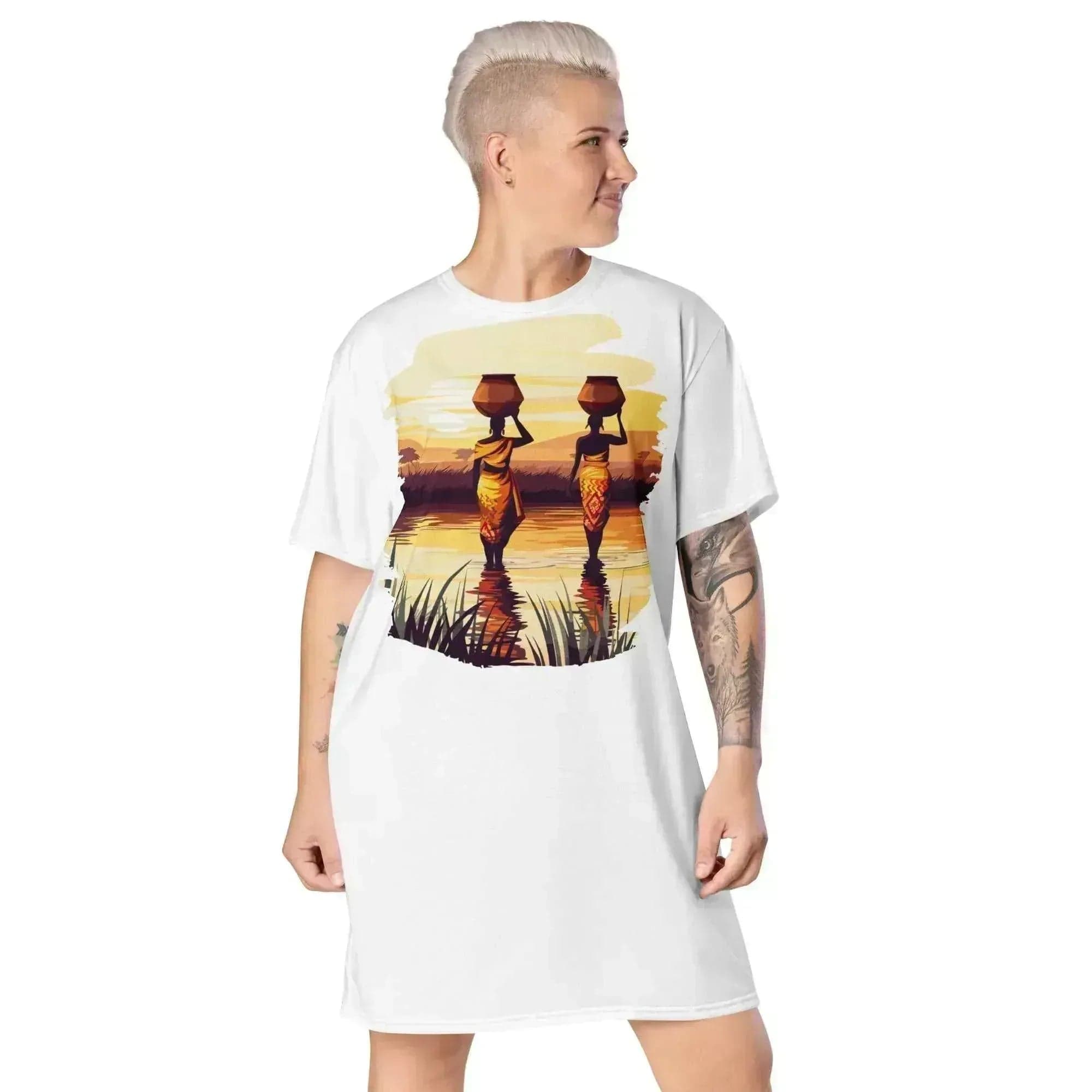 Stylish3Tees.com Africa Vibes Ladies Comfort Tall T shirt dress
