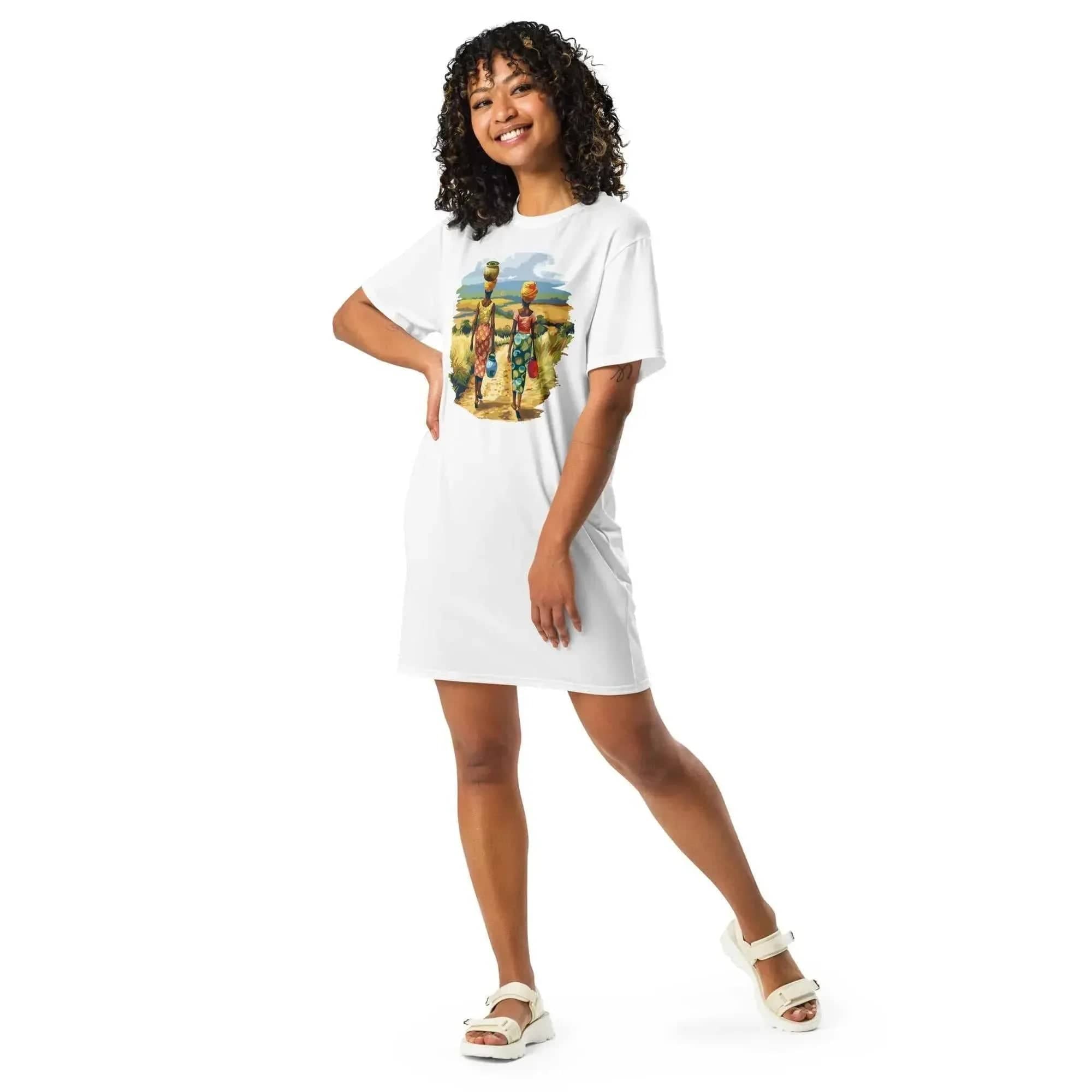 Stylish3Tees.com Africa Journey Vibes Tall Ladies Comfort T shirt dress