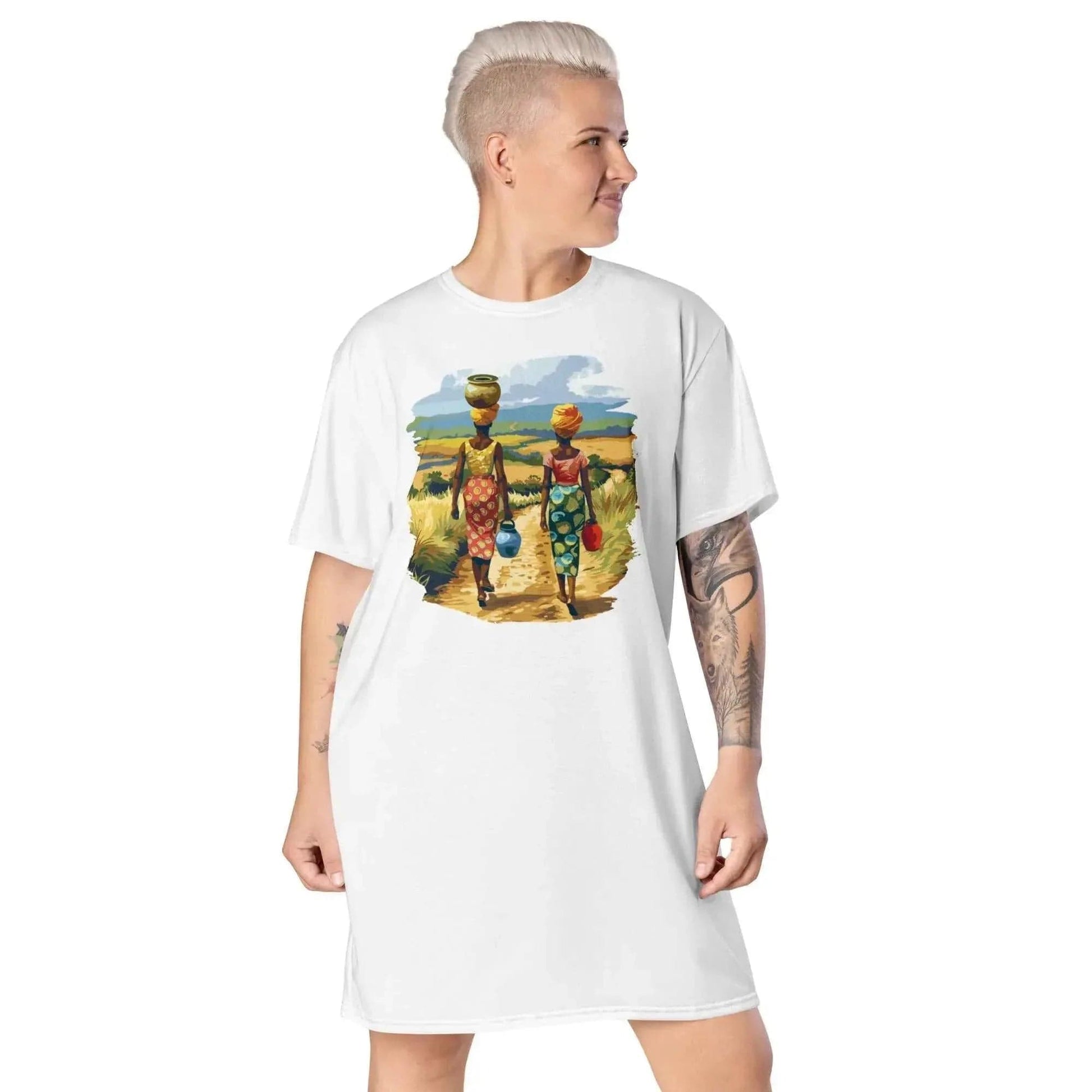Stylish3Tees.com Africa Journey Vibes Tall Ladies Comfort T shirt dress