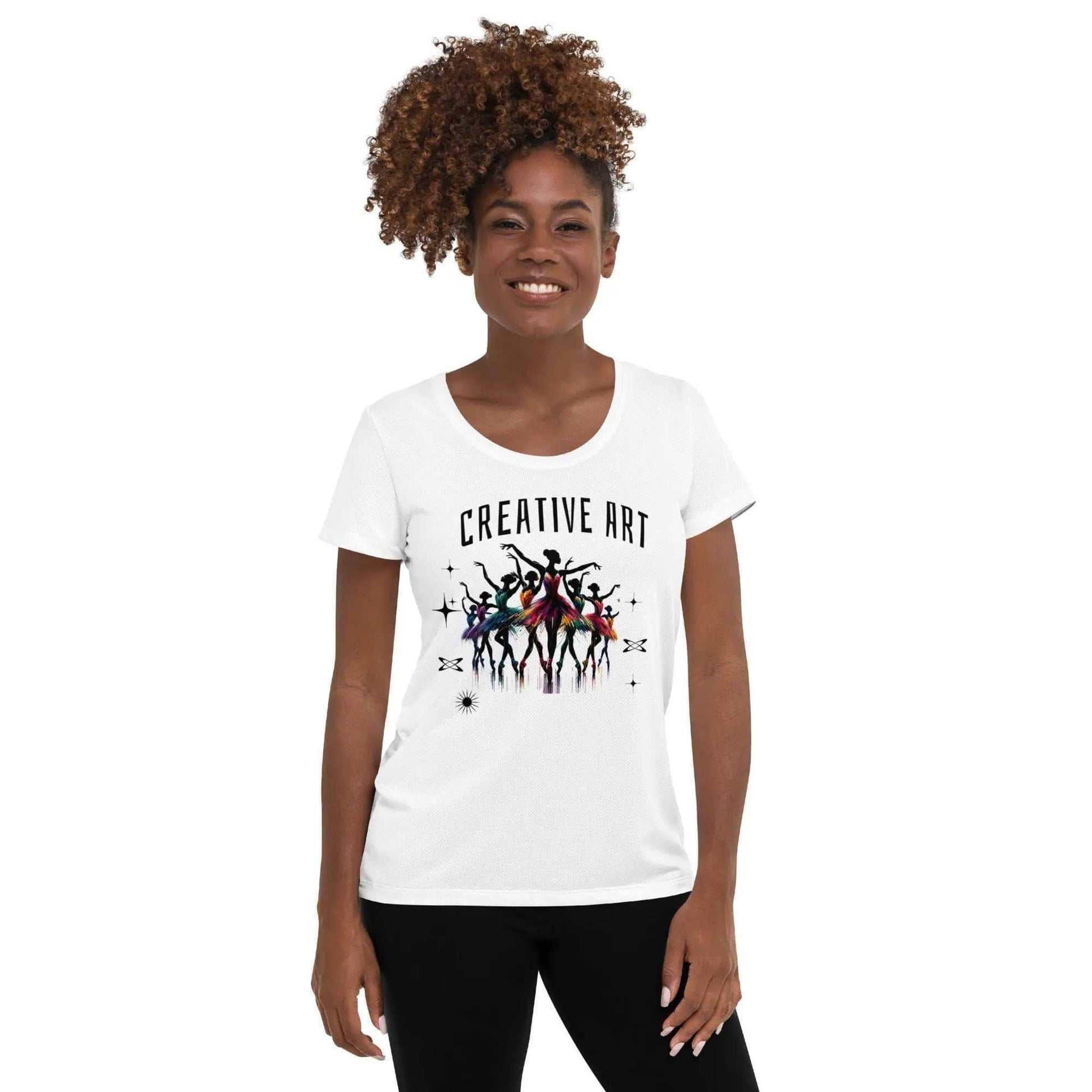 Stylish3Tees.com Ballet Dancers All-Over Print Women's Athletic T-Shirt