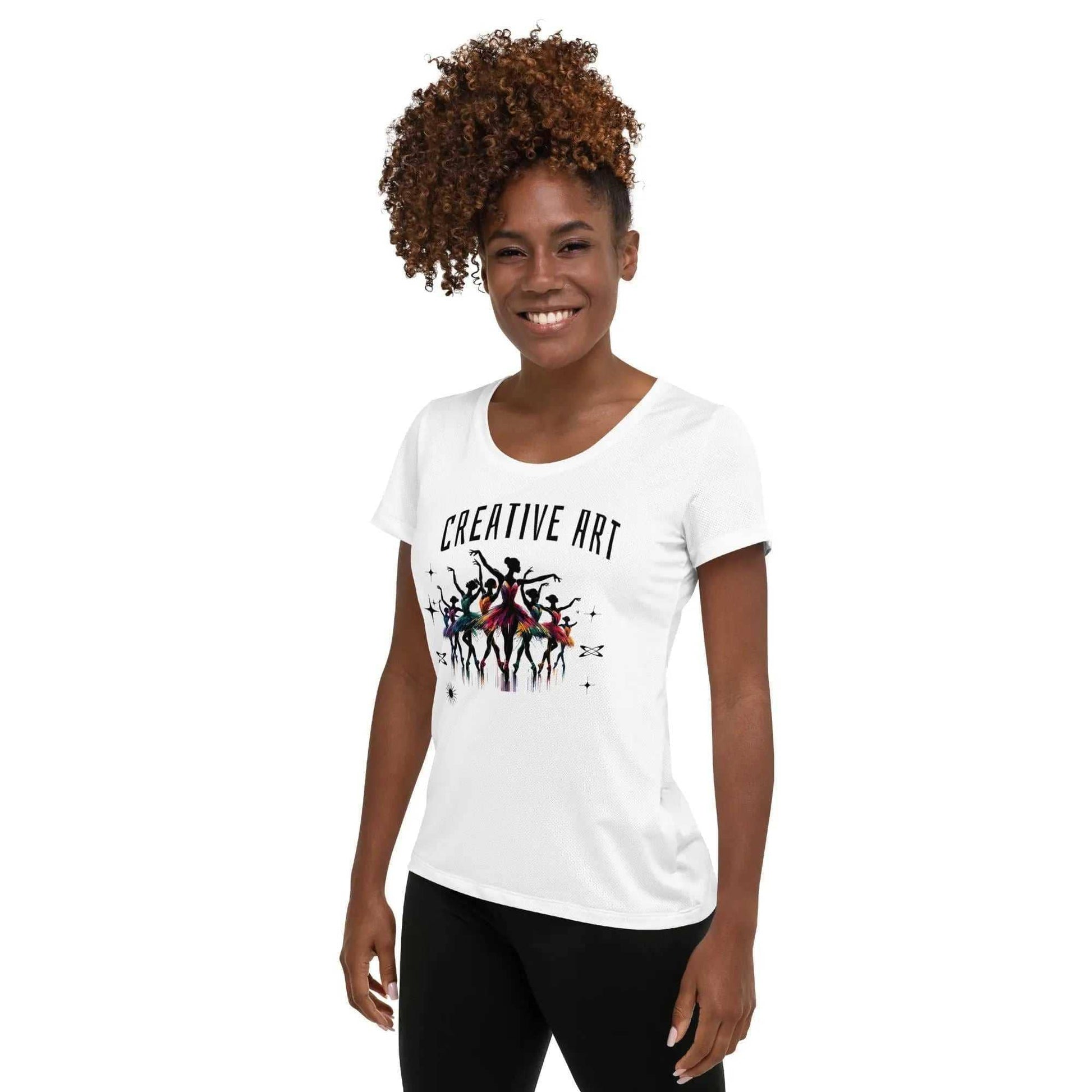 Stylish3Tees.com Ballet Dancers All-Over Print Women's Athletic T-Shirt
