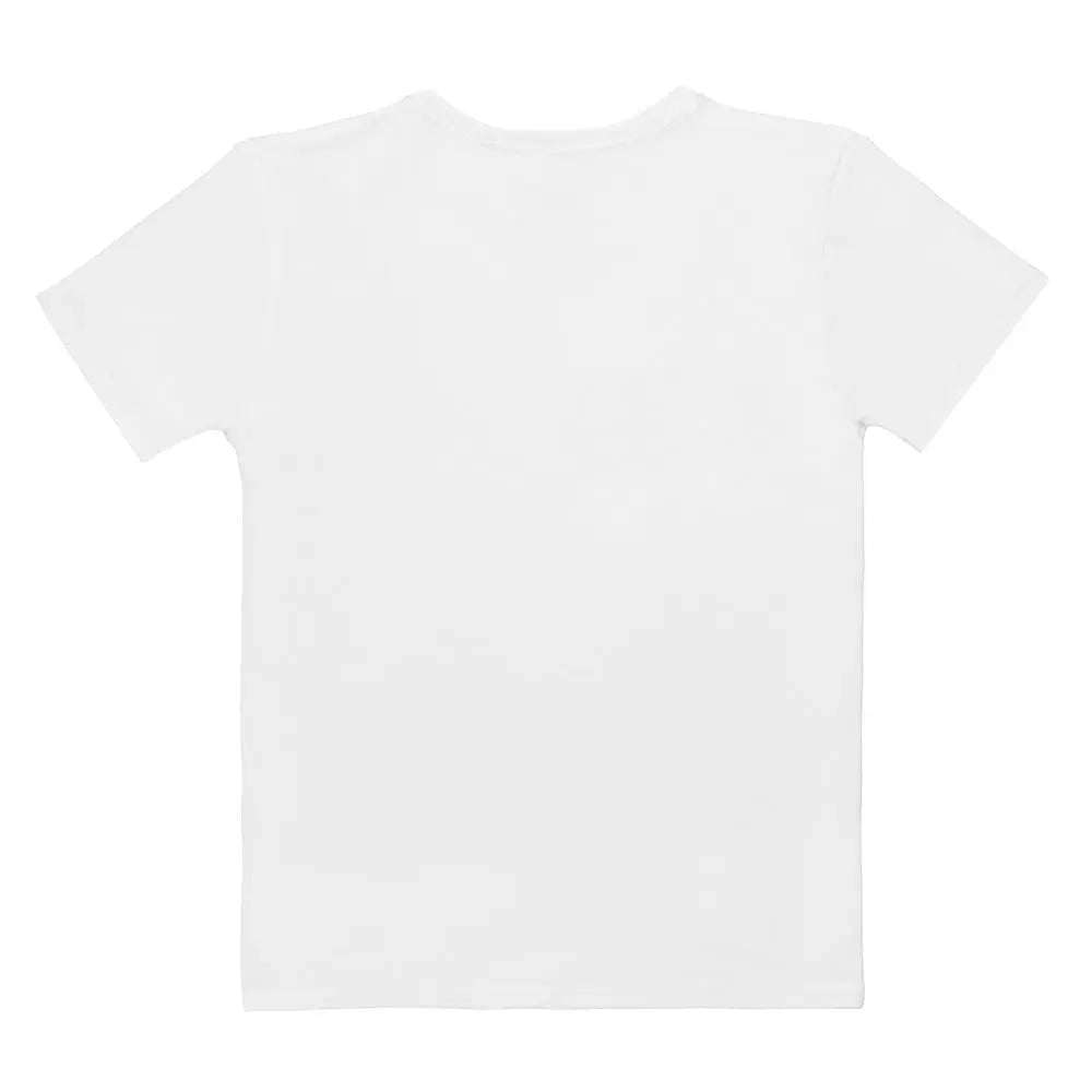 Plain white Love Ya Women's T-shirt shown from the back, comfortable cotton blend fabric with regular fit.
