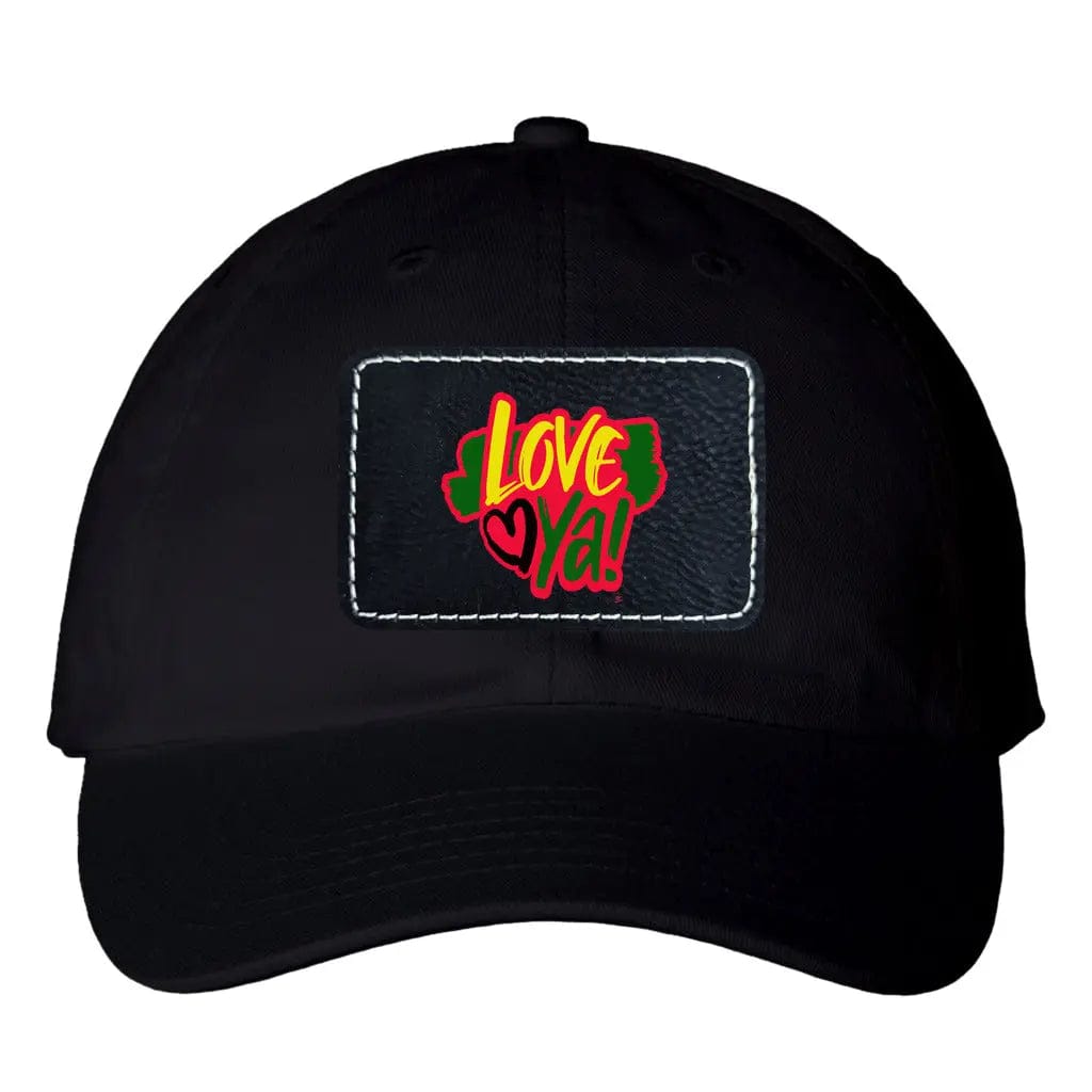 Awkward Styles Black / Black Love Ya! 2 Bio-Washed Classic Dad Hat with Rectangle Leather Patch