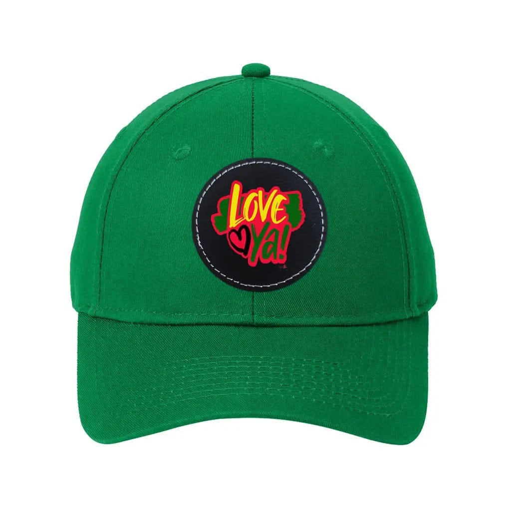 Awkward Styles Black / Kelly Green Love Ya! Unisex Six Panel Twill Hat with Round Leather Patch