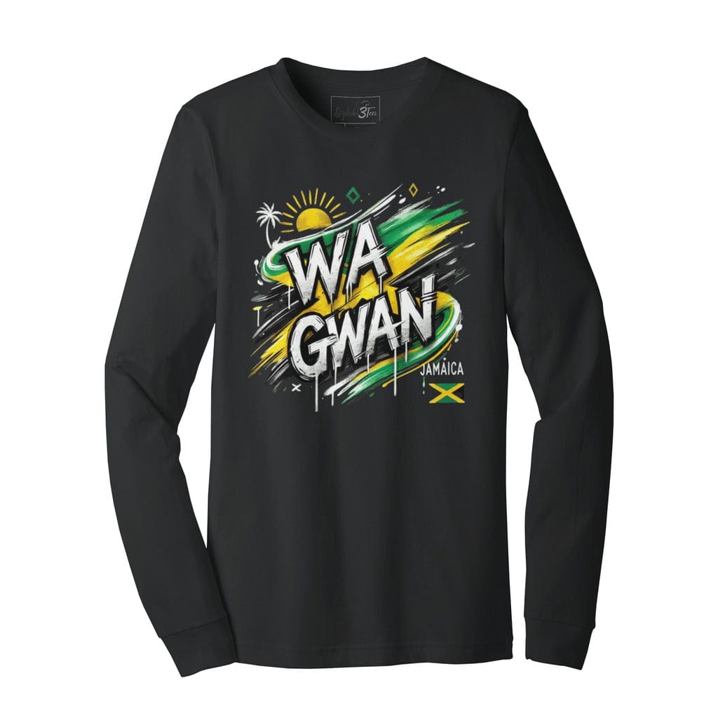 Awkward Styles M / Black Heather Wa Gwan Jamaica Unisex Jersey Long Sleeve Tee