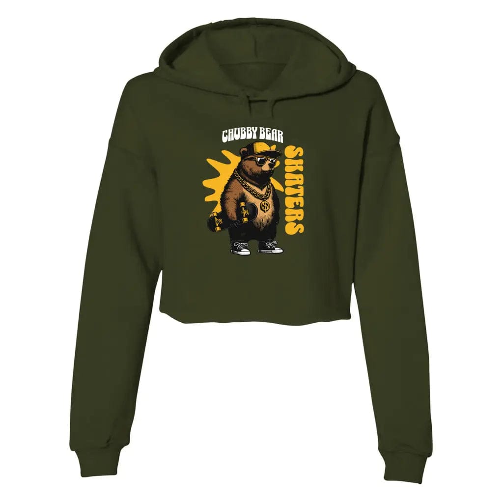 Awkward Styles M / Military Green Women's Cropped Fleece Hoodie