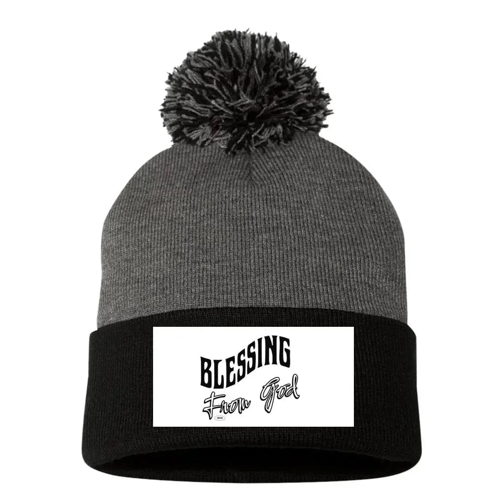 Awkward Styles One Size / Dark Heather Grey/Black Blessing From God Knit Beanie