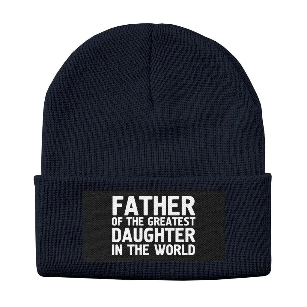 Awkward Styles One Size / Navy Happy Father's Day Solid Knit Beanie