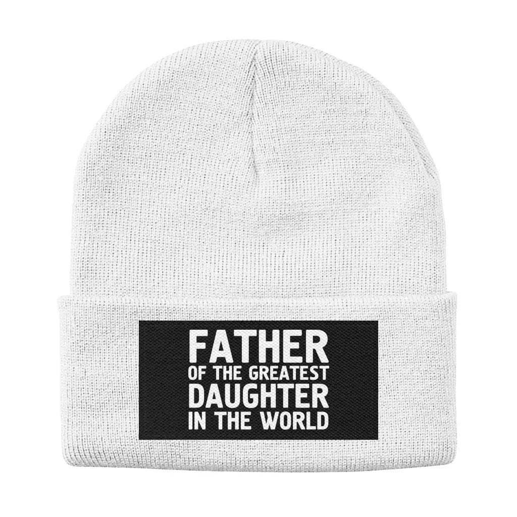 Awkward Styles One Size / White Happy Father's Day Solid Knit Beanie