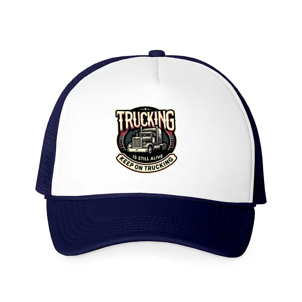 Awkward Styles One Size / White-Navy Truckers Keep Trucking Foam Trucker Cap