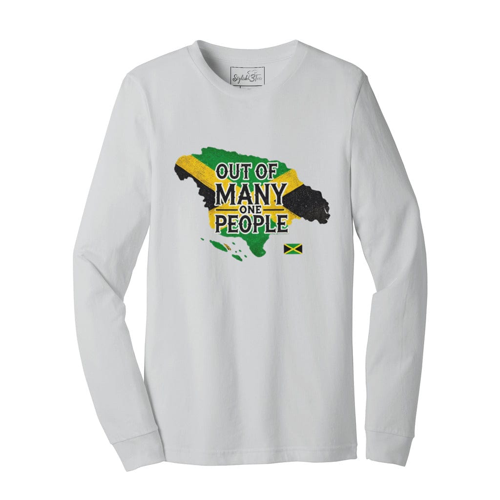 Awkward Styles S / Ash Jamaica Out Of many One People Unisex Jersey Long Sleeve Tee