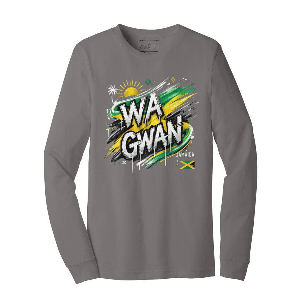 Awkward Styles S / Asphalt Wa Gwan Jamaica Unisex Jersey Long Sleeve Tee