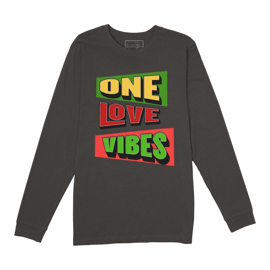Awkward Styles S / Black One Love Vibes-Long Sleeve T-shirt Premium