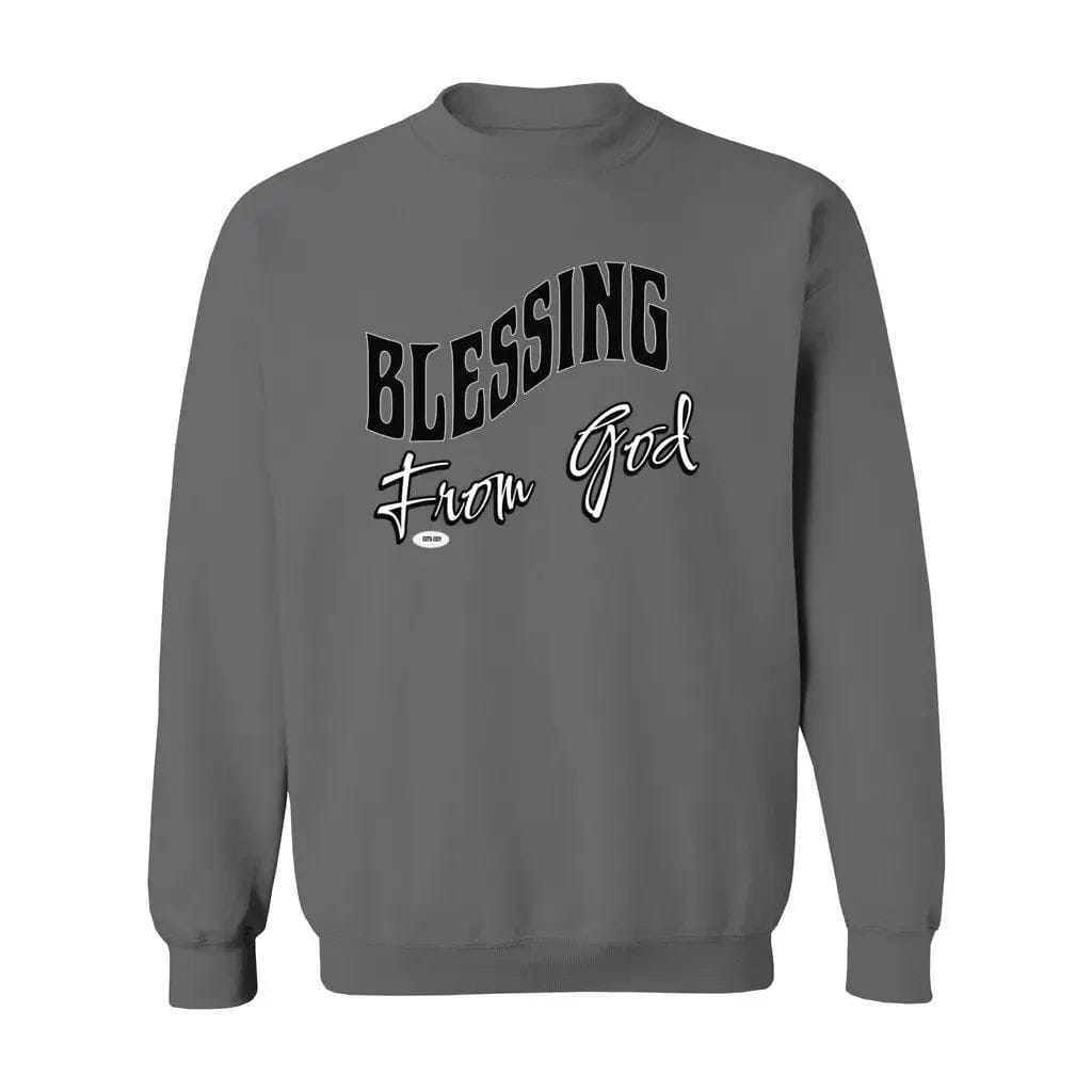 Awkward Styles S / Charcoal Blessing From God Unisex Heavy Blend Crewneck Sweatshirt