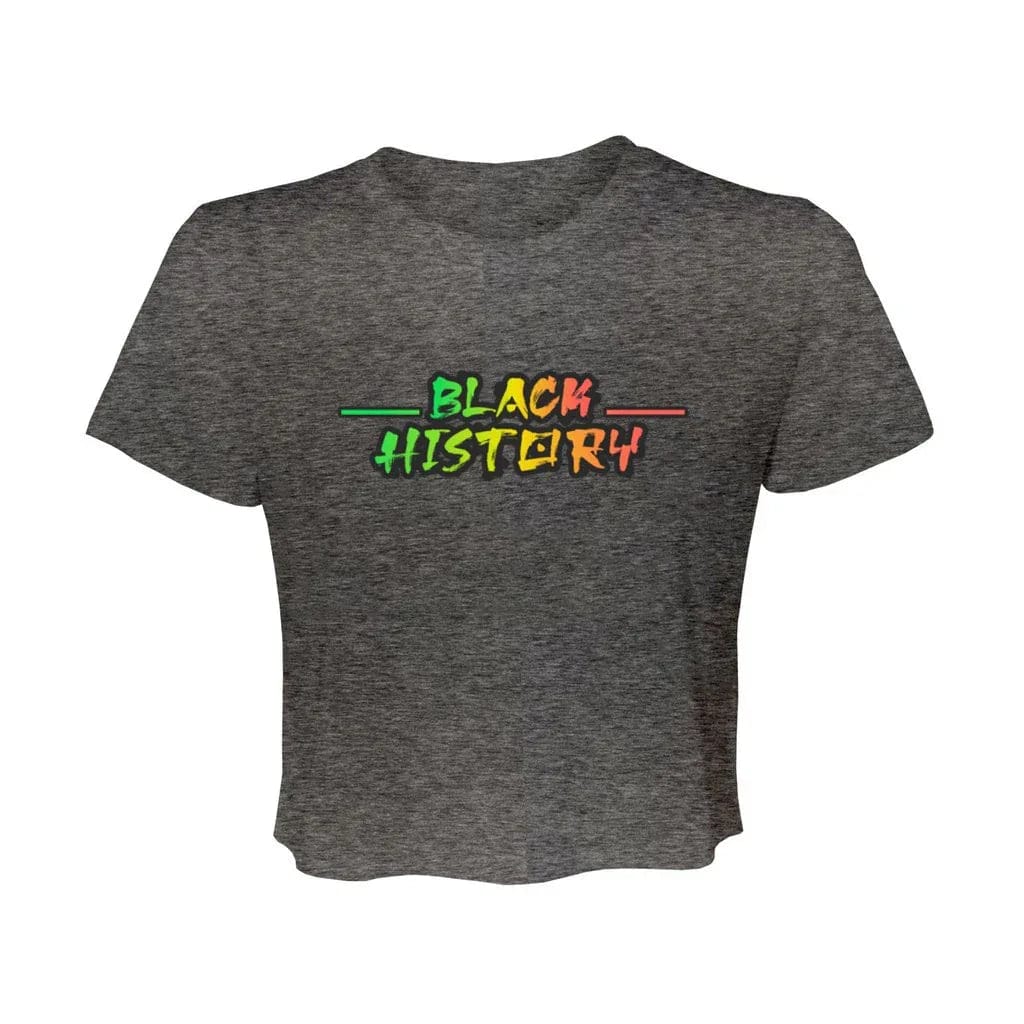 Awkward Styles S / Dark Grey Heather Black History. Women’s Flowy Cropped Tee