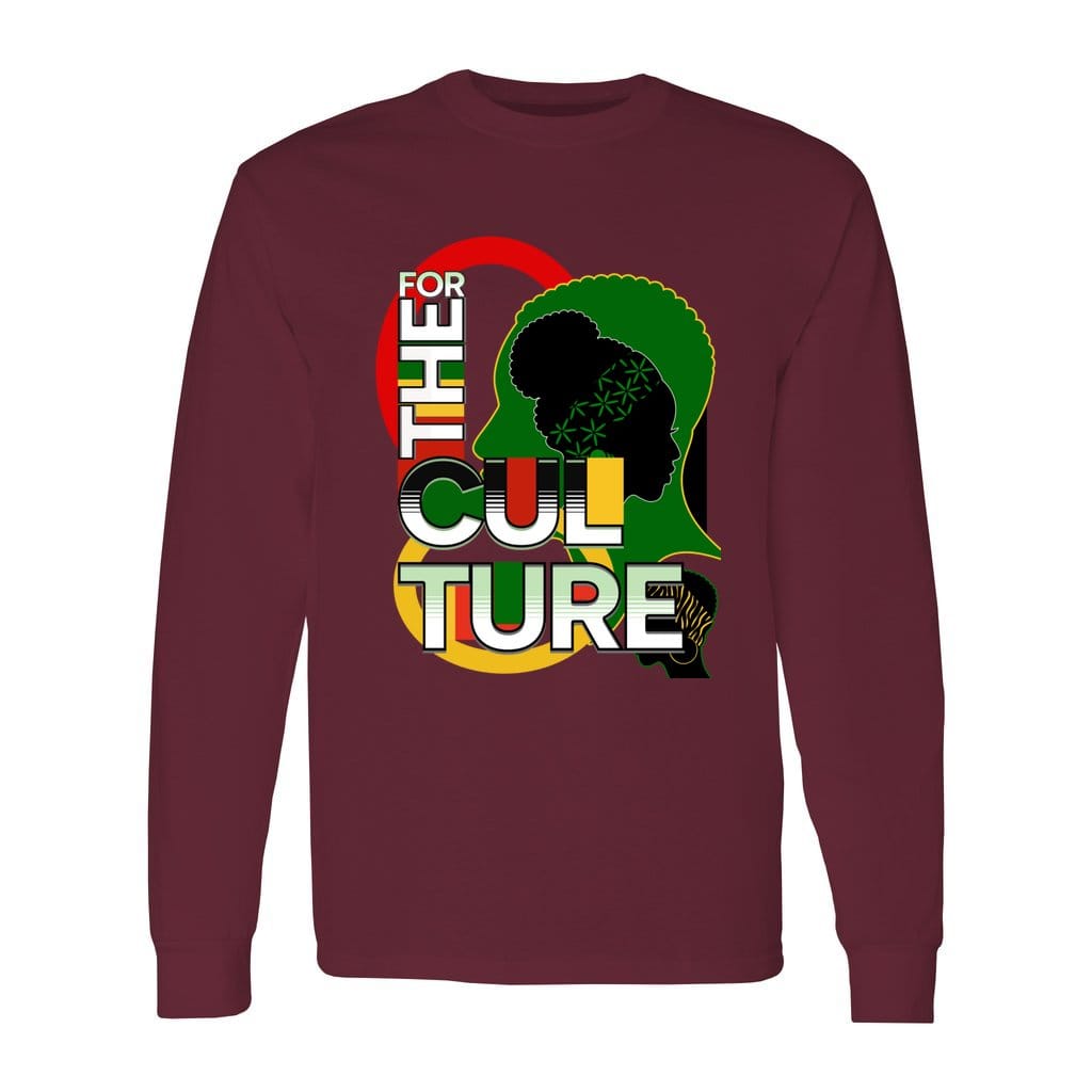 Awkward Styles S / Maroon For The Culture Men's Heavy Cotton Long Sleeve T-Shirt