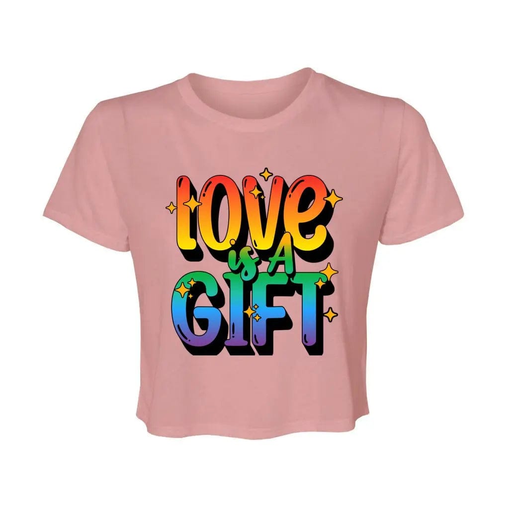 Awkward Styles S / Mauve Love Is A Gift Women’s Flowy Cropped Tee