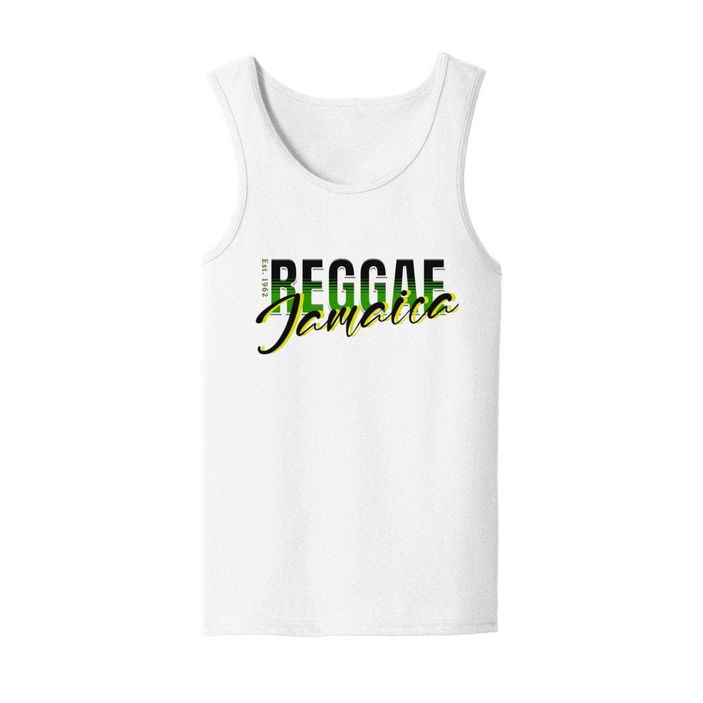 Awkward Styles S / White Reggae Jamaica. Men's Heavy Cotton Tank Top