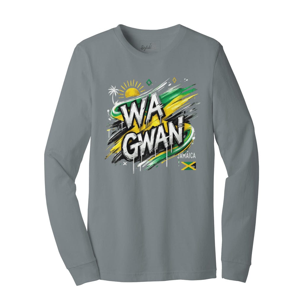 Awkward Styles XS / Athletic Heather Wa Gwan Jamaica Unisex Jersey Long Sleeve Tee