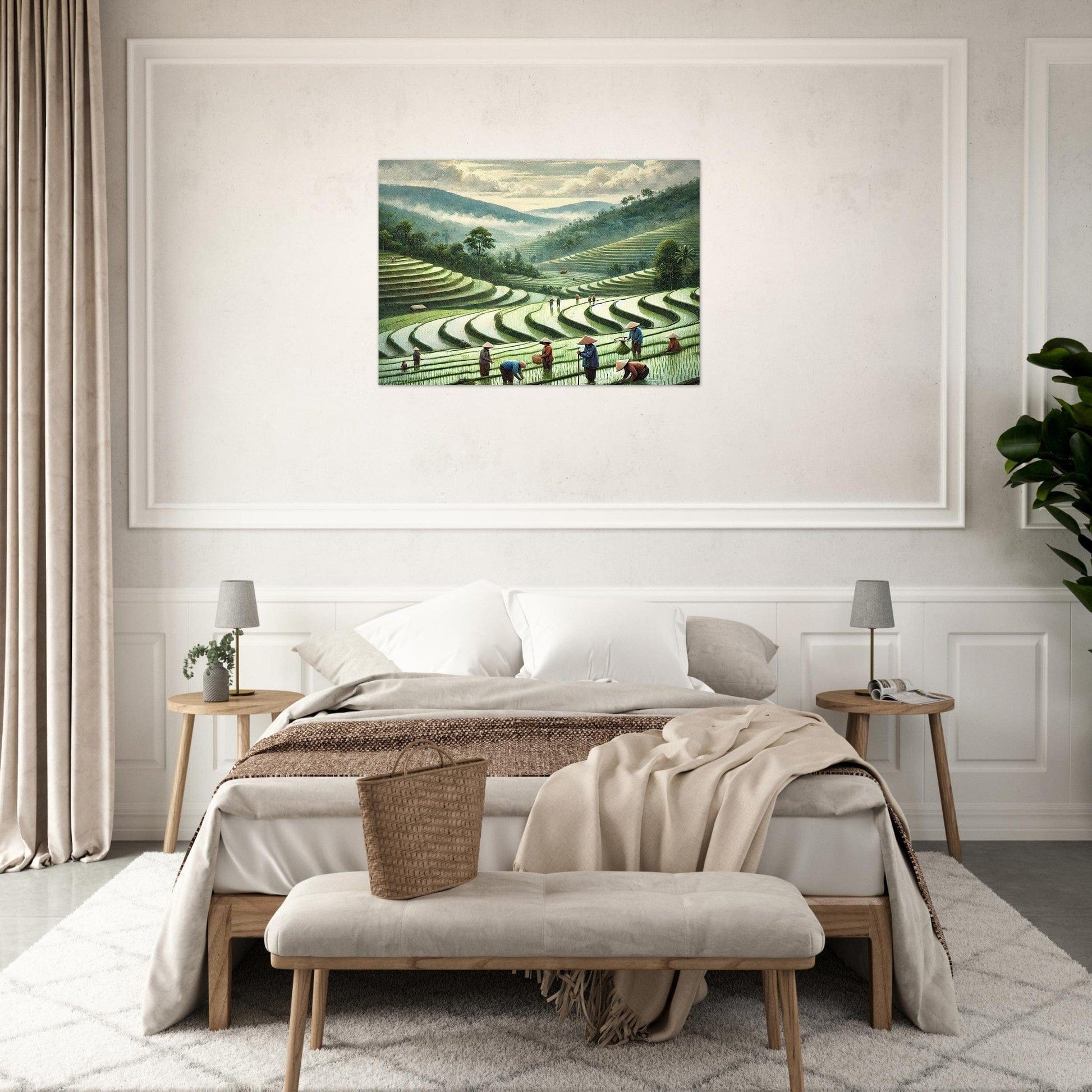 My Store Print Material Paddy Rice Farming One Aluminum Print