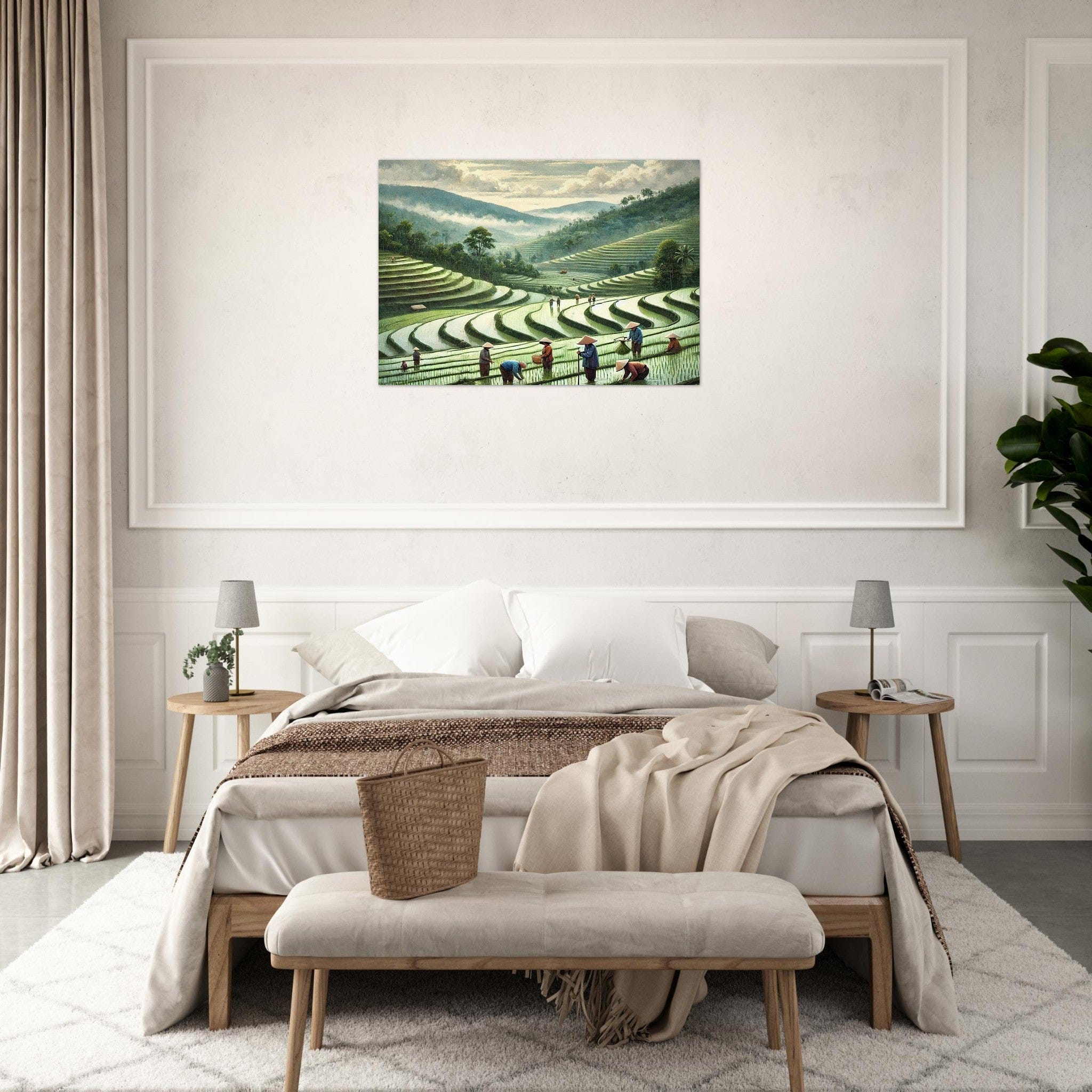 My Store Print Material Paddy Rice Farming One Aluminum Print