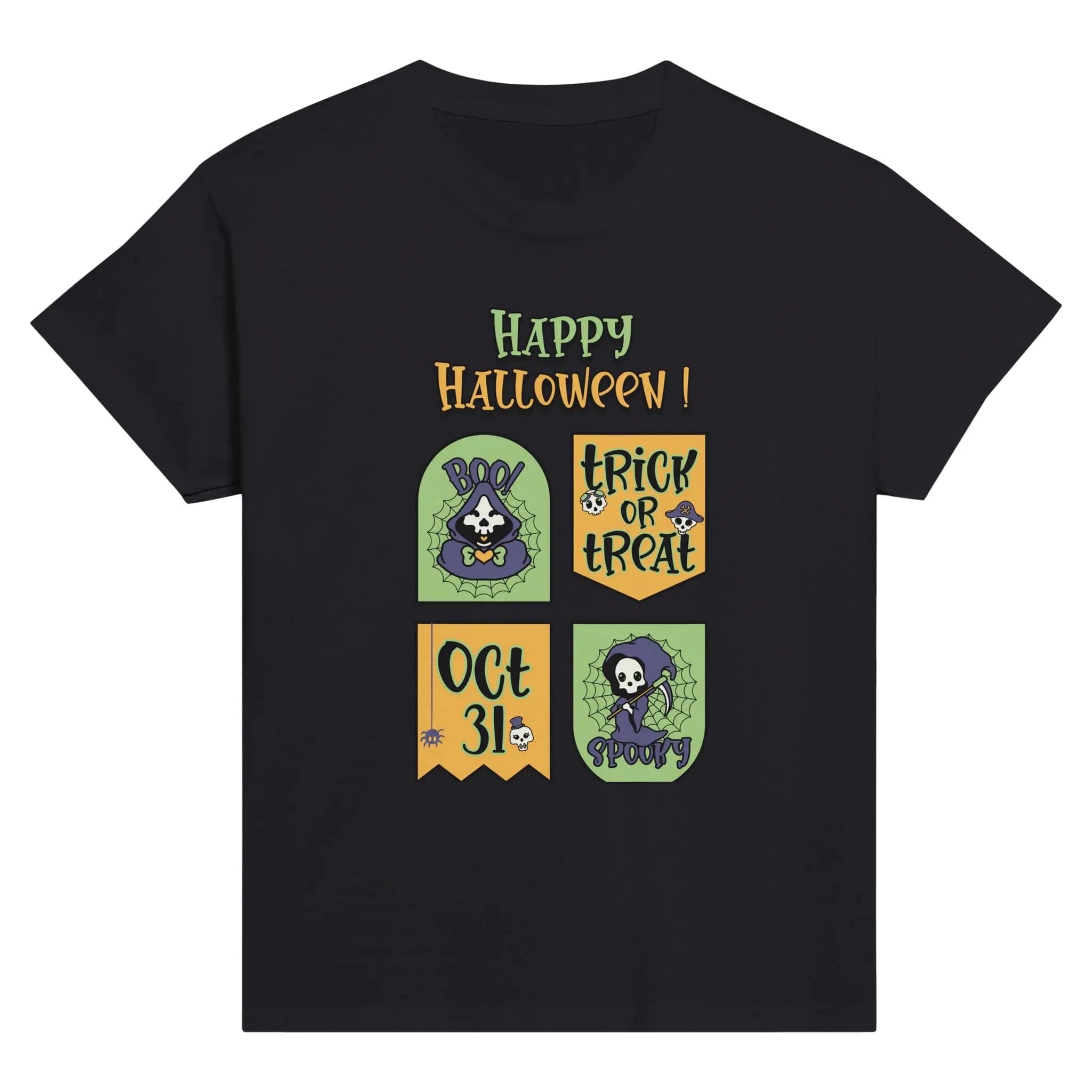 Stylish3Tees.com T-Shirts Black / XS Happy Halloween Classic Kids Crewneck T-shirt