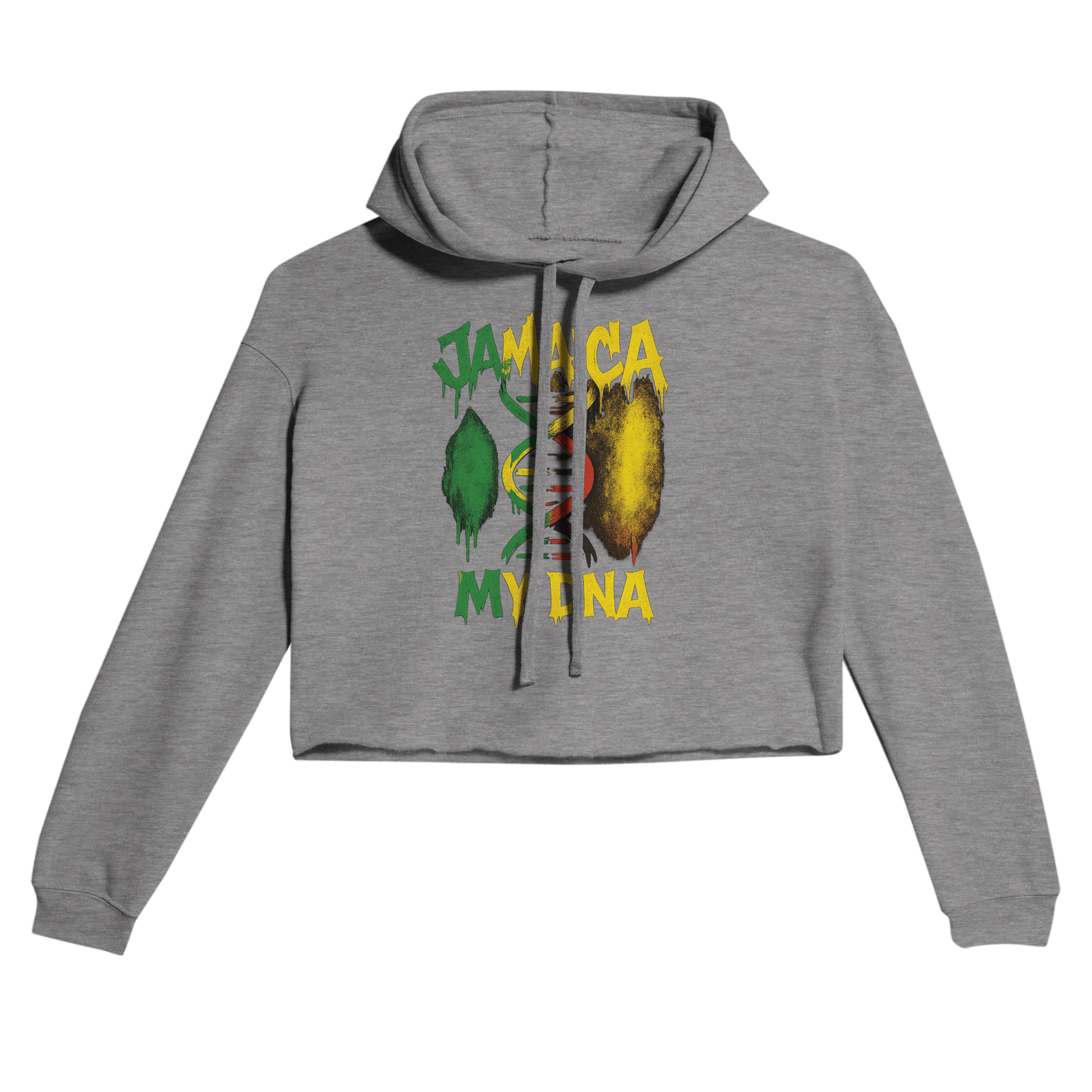 Gelato Crop Top Hoodie Dark Gray Heather / S Jamaica My DNA SR1 Women's Cropped Hoodie | Bella + Canvas 7502
