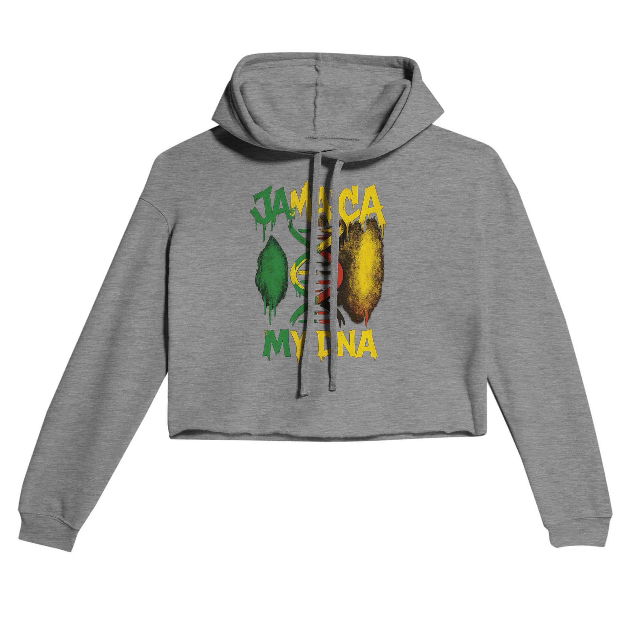 Gelato Crop Top Hoodie Dark Gray Heather / S Jamaica My DNA SR1 Women's Cropped Hoodie | Bella + Canvas 7502
