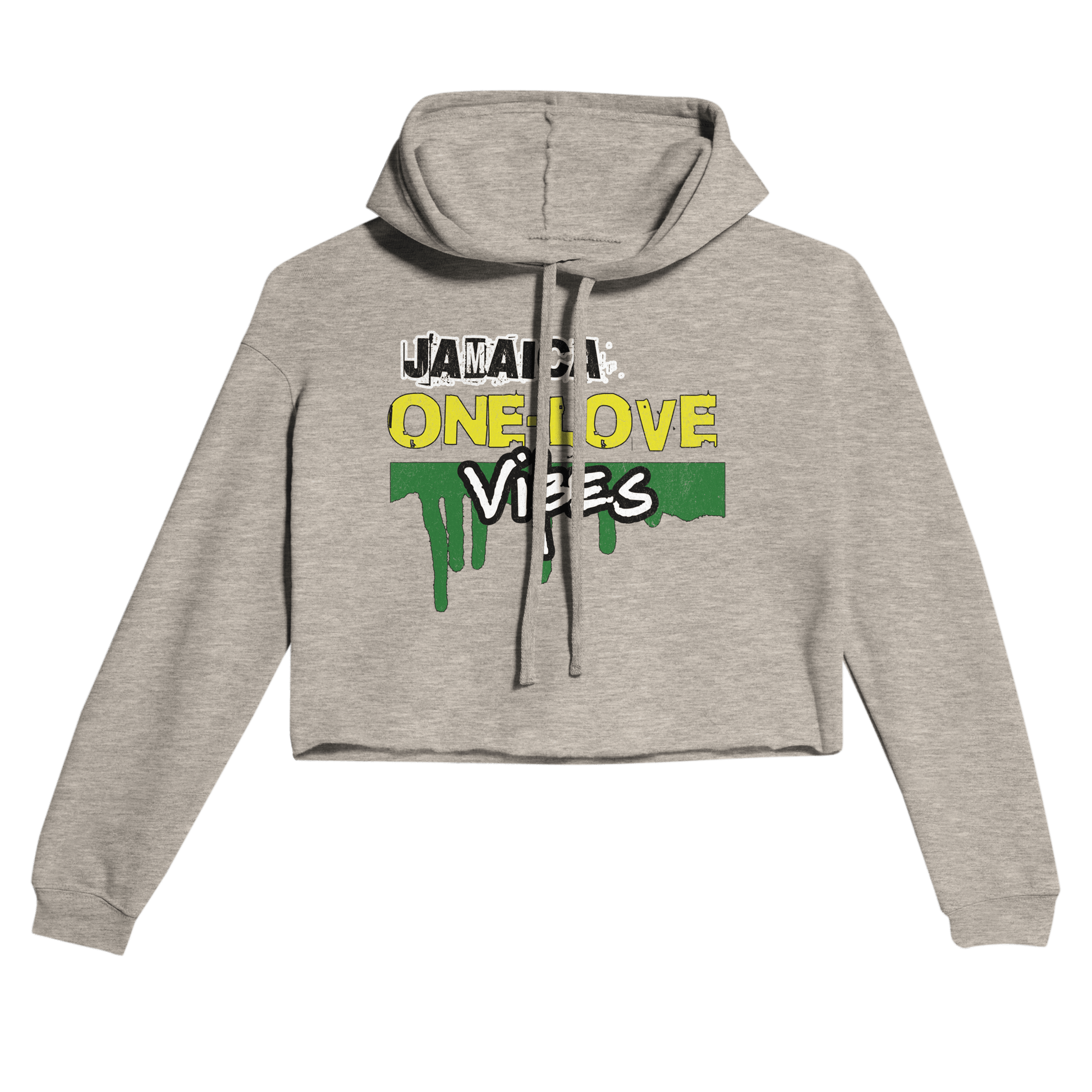 My Store Crop Top Hoodie Heather Dust / S Jamaica One Love Vibes. Women's Cropped Hoodie | Bella + Canvas 7502
