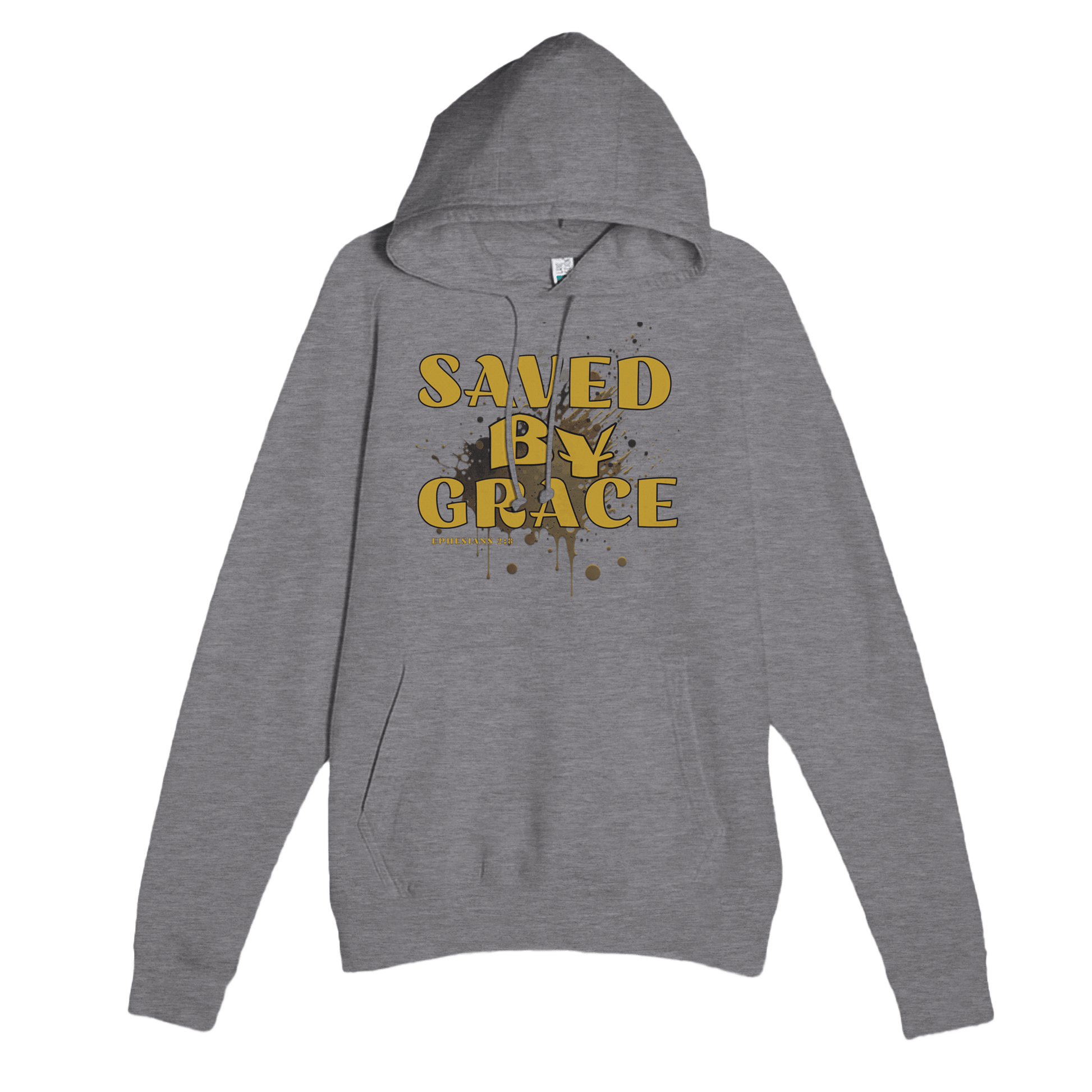 My Store Print Material Graphite Heather / XS Saved By Grace. Premium Unisex Pullover Hoodie | Laneseven LS13001