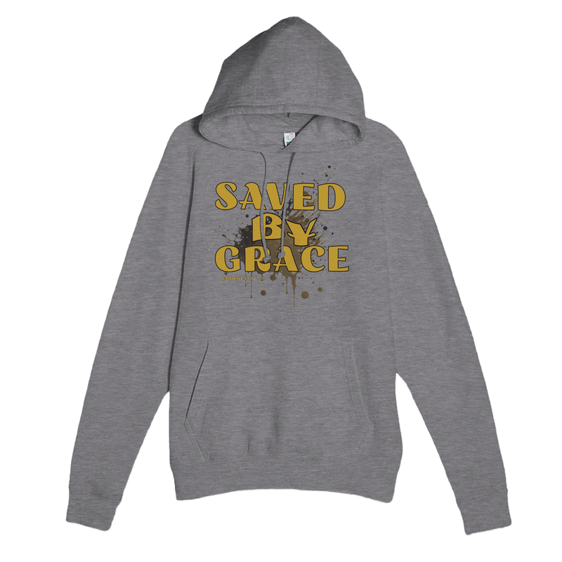 My Store Print Material Graphite Heather / XS Saved By Grace. Premium Unisex Pullover Hoodie | Laneseven LS13001