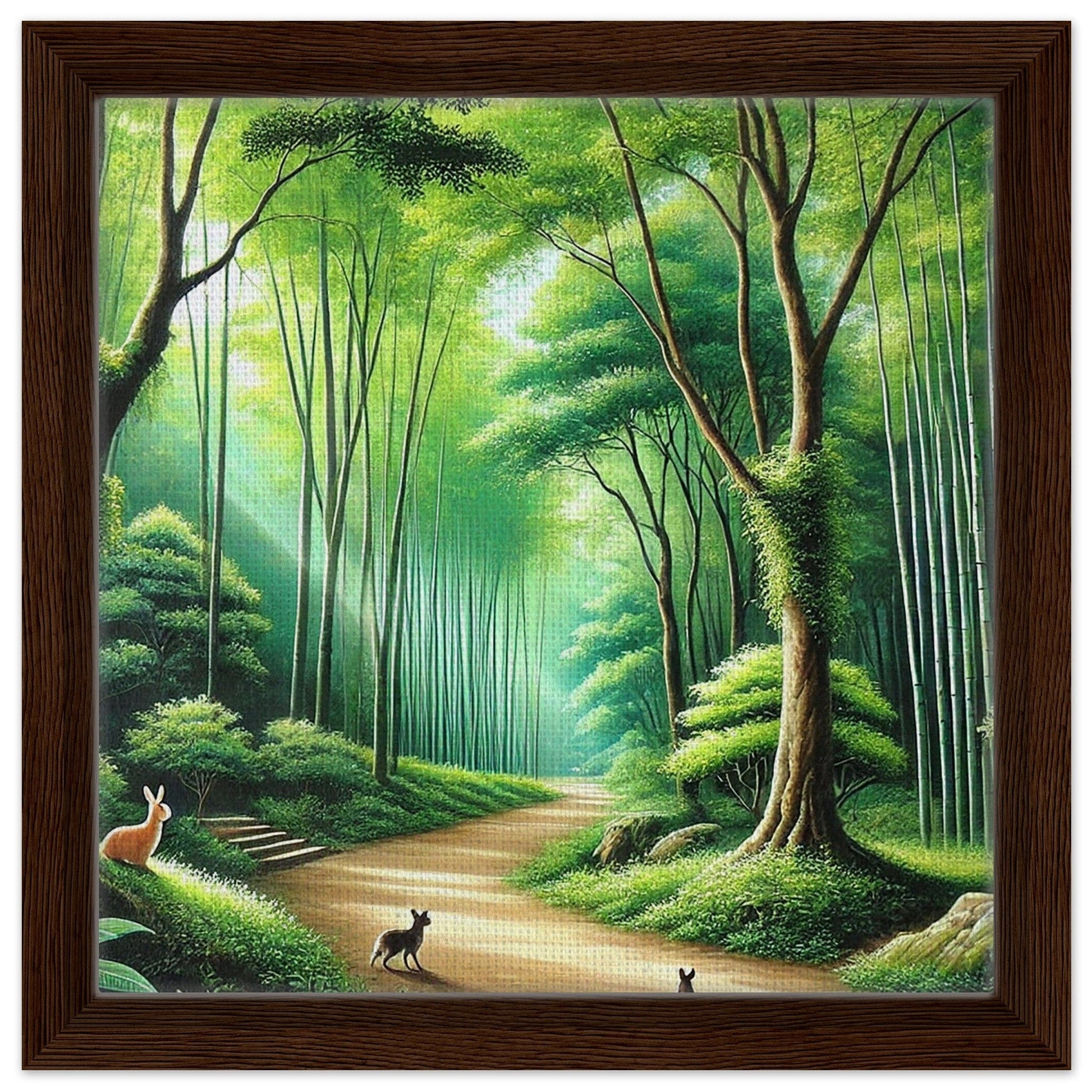 My Store Print Material 30x30 cm / 12x12″ / Dark wood frame Garden Walk Two Framed Canvas