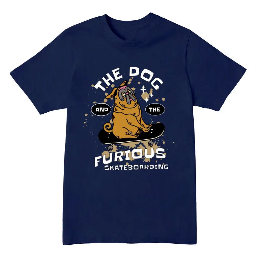 Awkward Styles S / Navy Dog & The Furious Skateboarding Jersey T-shirt Premium