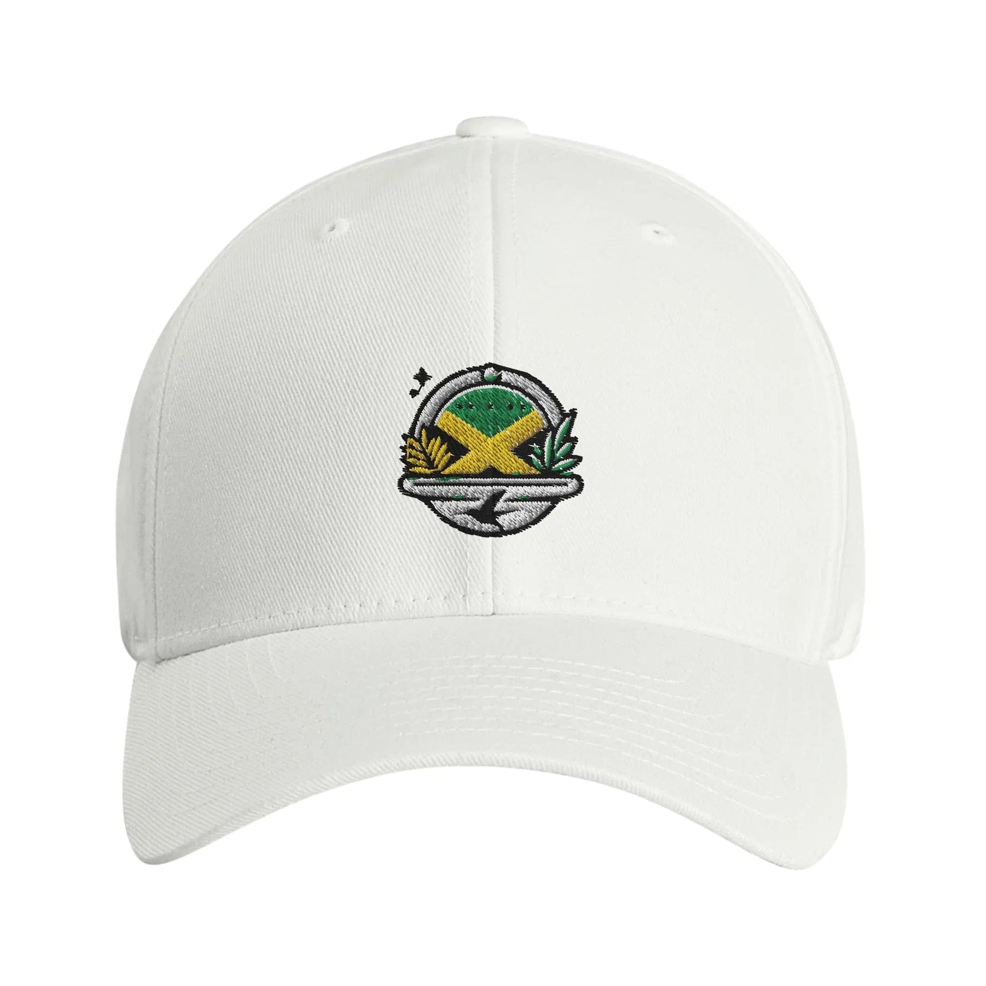Stylish3Tees.com Print Material White Jamaica Luxury Fitted Baseball Cap | Flexfit 6277