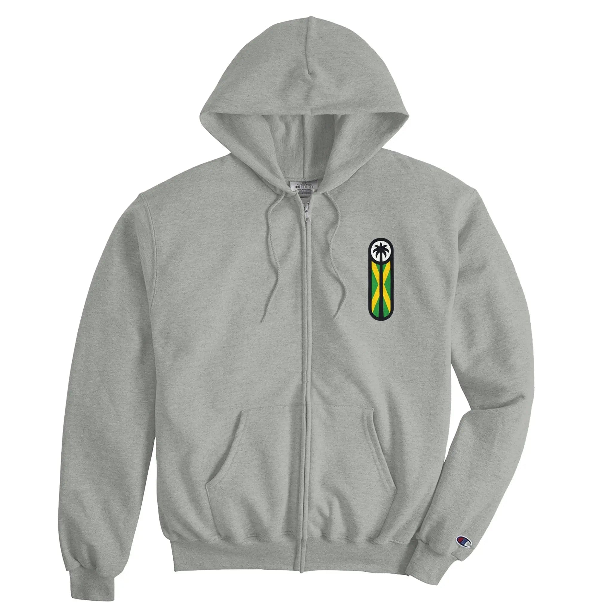 Stylish3Tees.com T-Shirts light steel / S Raw Unfiltered Jamaica Unisex Powerblend Zip Hoodie | Champion S800
