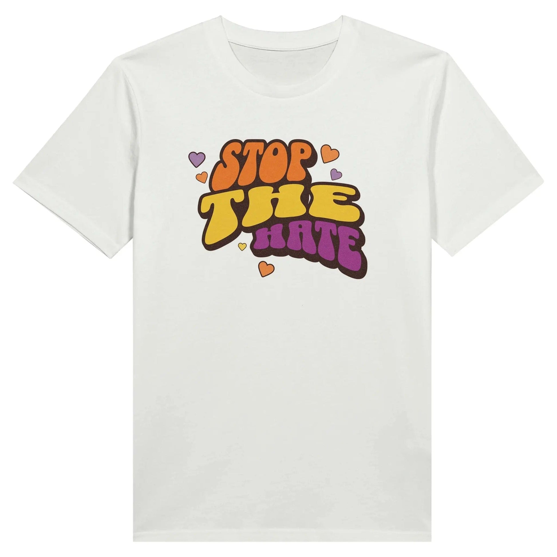 Stylish3Tees.com T-Shirts White / S Stop The Hate Organic Unisex Crewneck T-Shirt