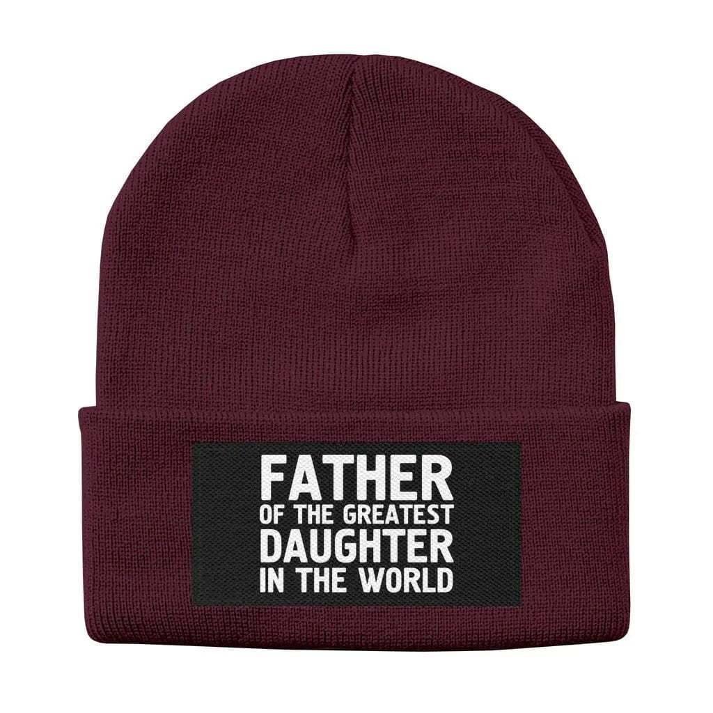 Awkward Styles One Size / Maroon Happy Father's Day Solid Knit Beanie